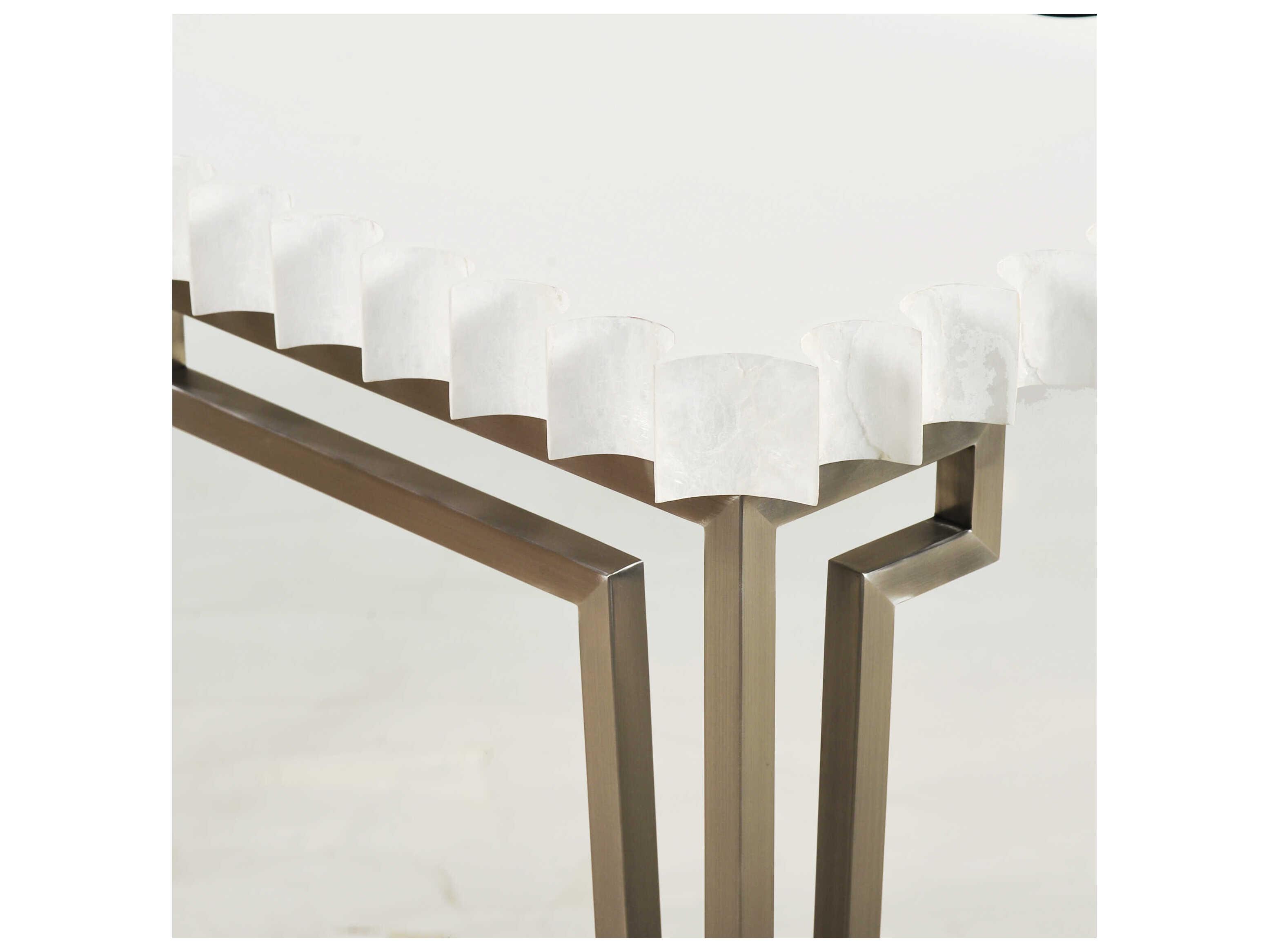 Oliver Home Capiz Rectangular Ghost Console Table