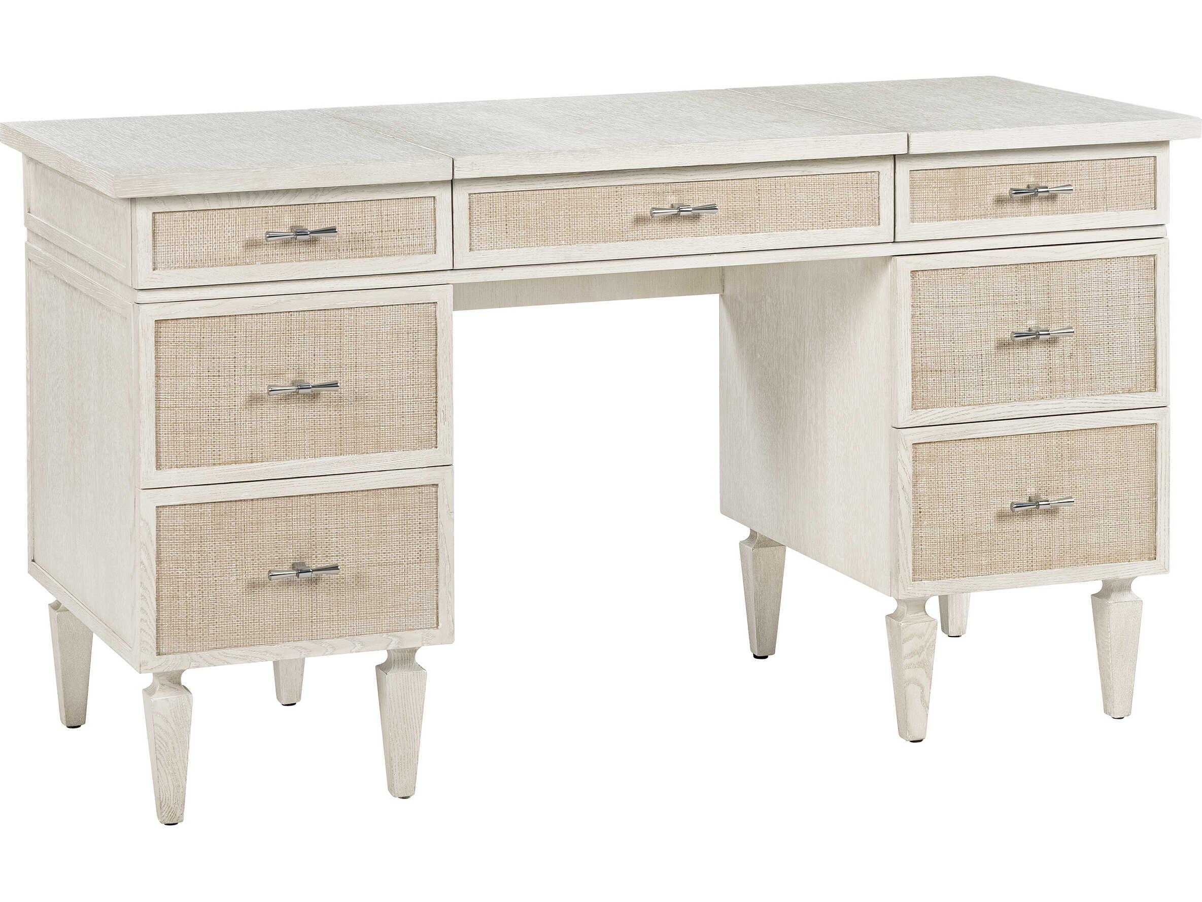 Oliver Home Canon Shell Oak Wood Vanity Table