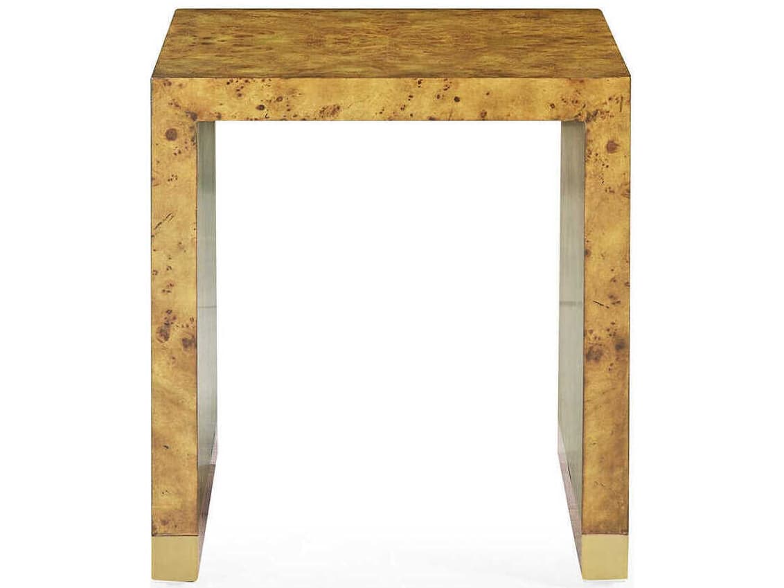 Oliver Home Anaheim Square Wood Rustic Burl End Table