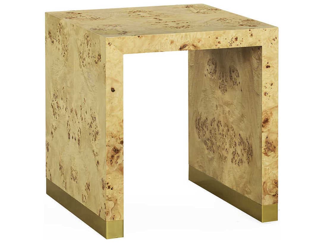 Oliver Home Anaheim Square Wood Natural Burl End Table