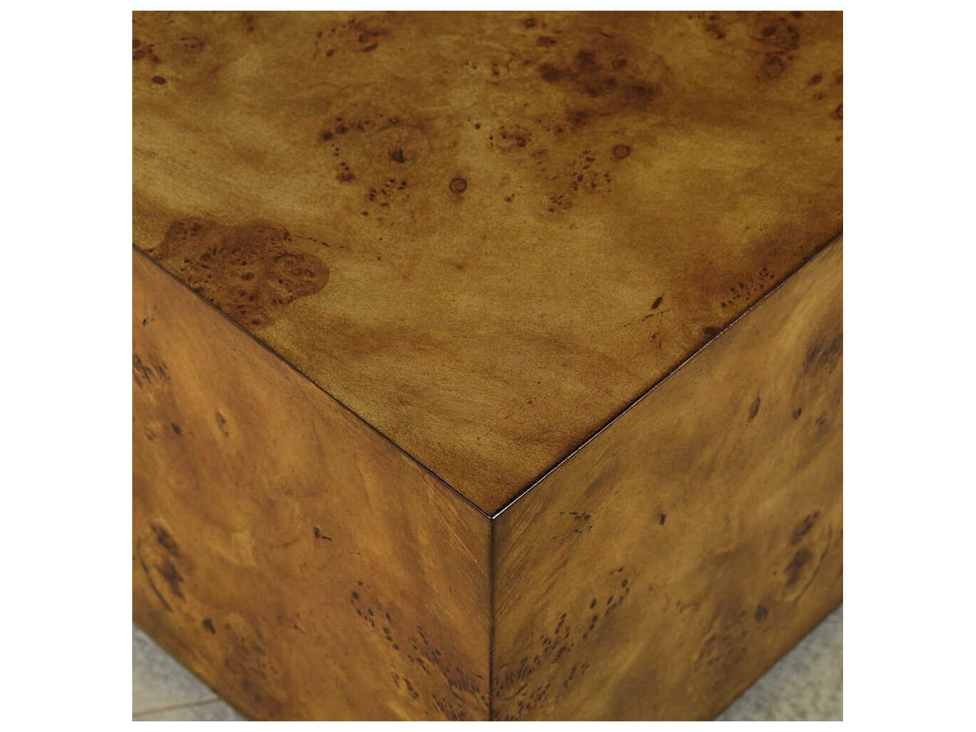 Oliver Home Anaheim Square Wood Rustic Burl Coffee Table
