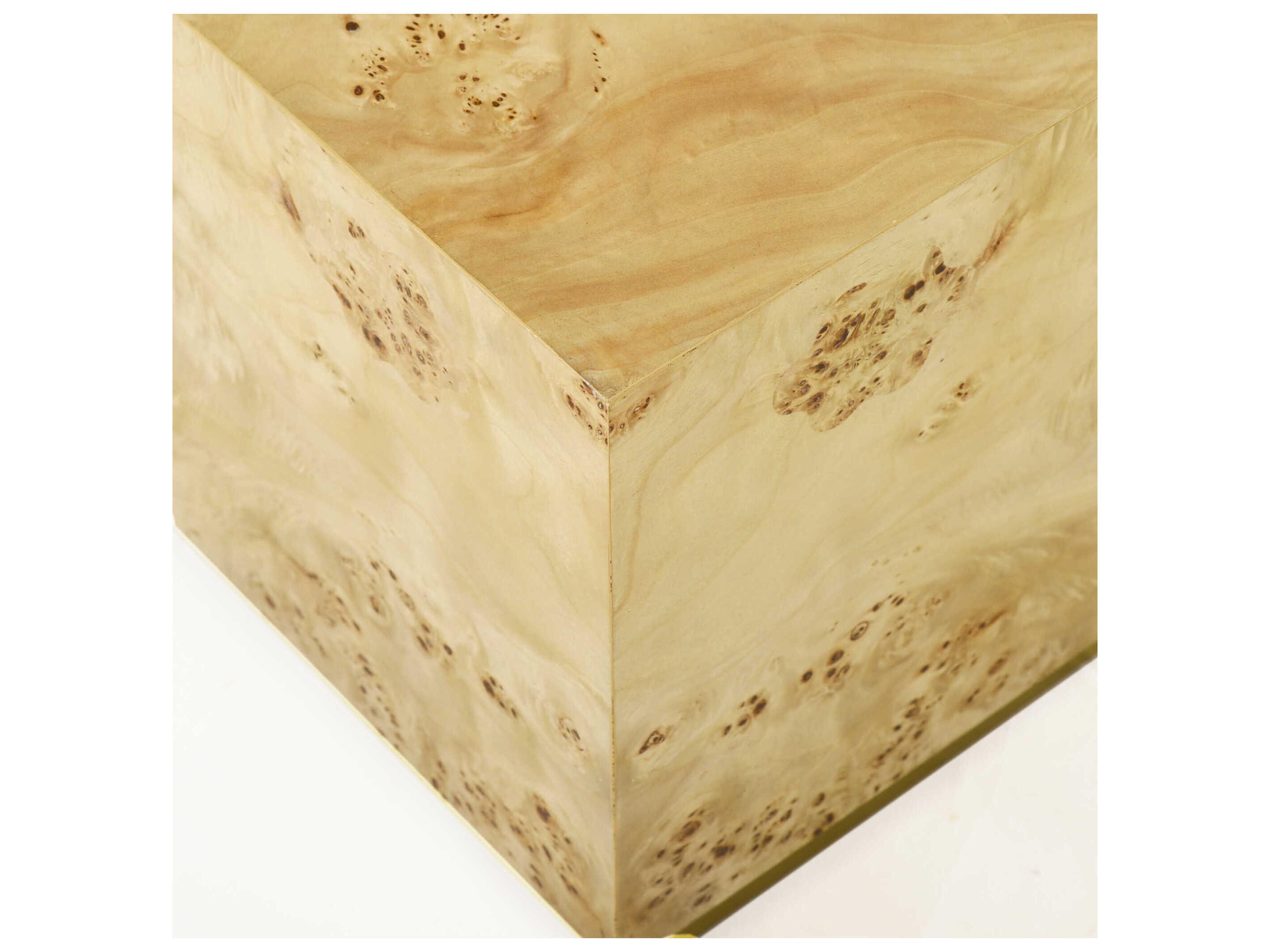 Oliver Home Anaheim Square Wood Natural Burl Coffee Table