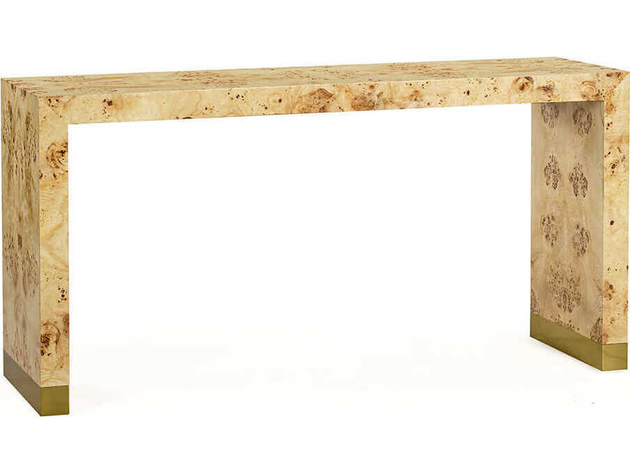 Oliver Home Anaheim Rectangular Wood Natural Burl Console Table