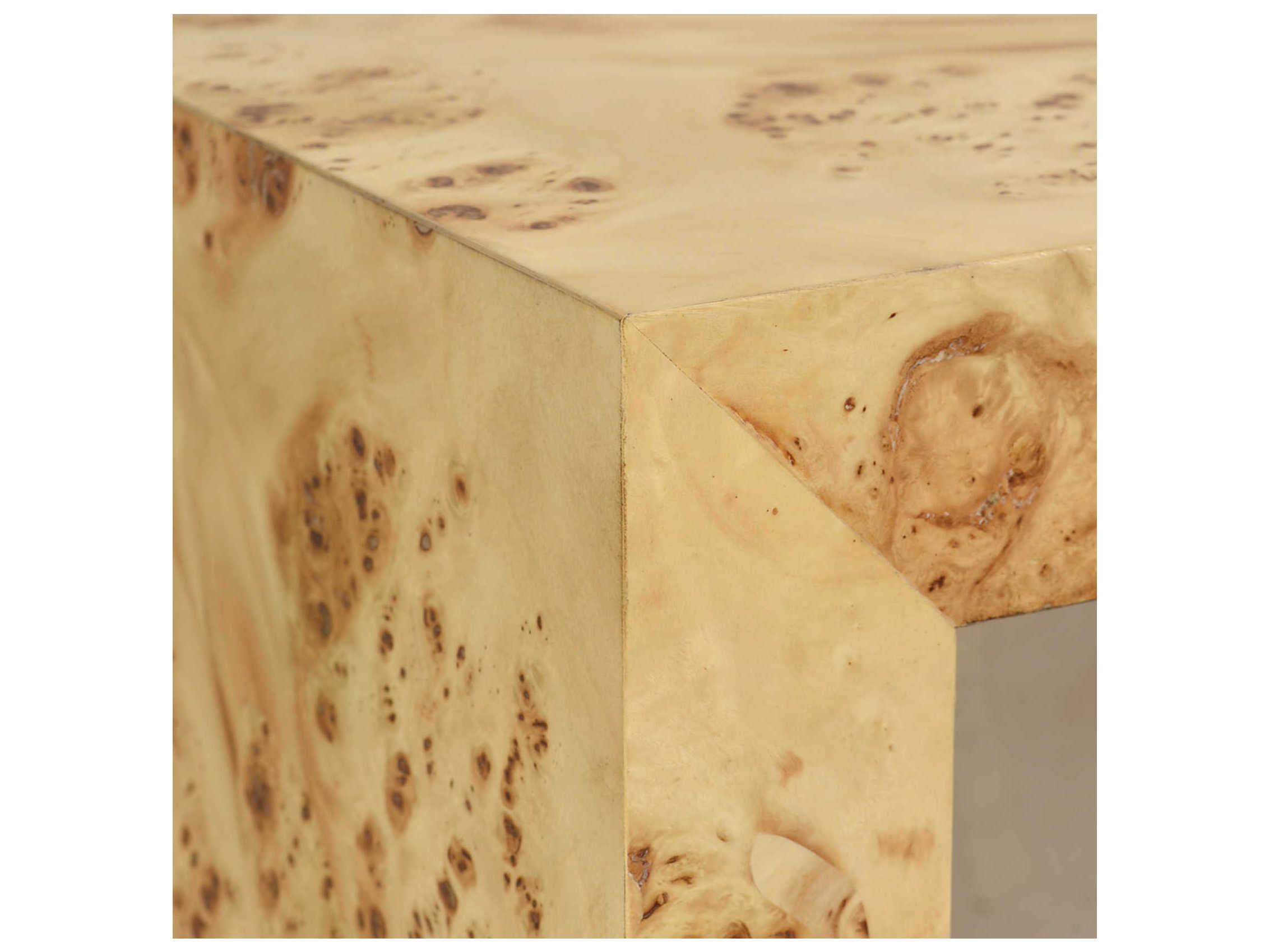 Oliver Home Anaheim Rectangular Wood Natural Burl Console Table