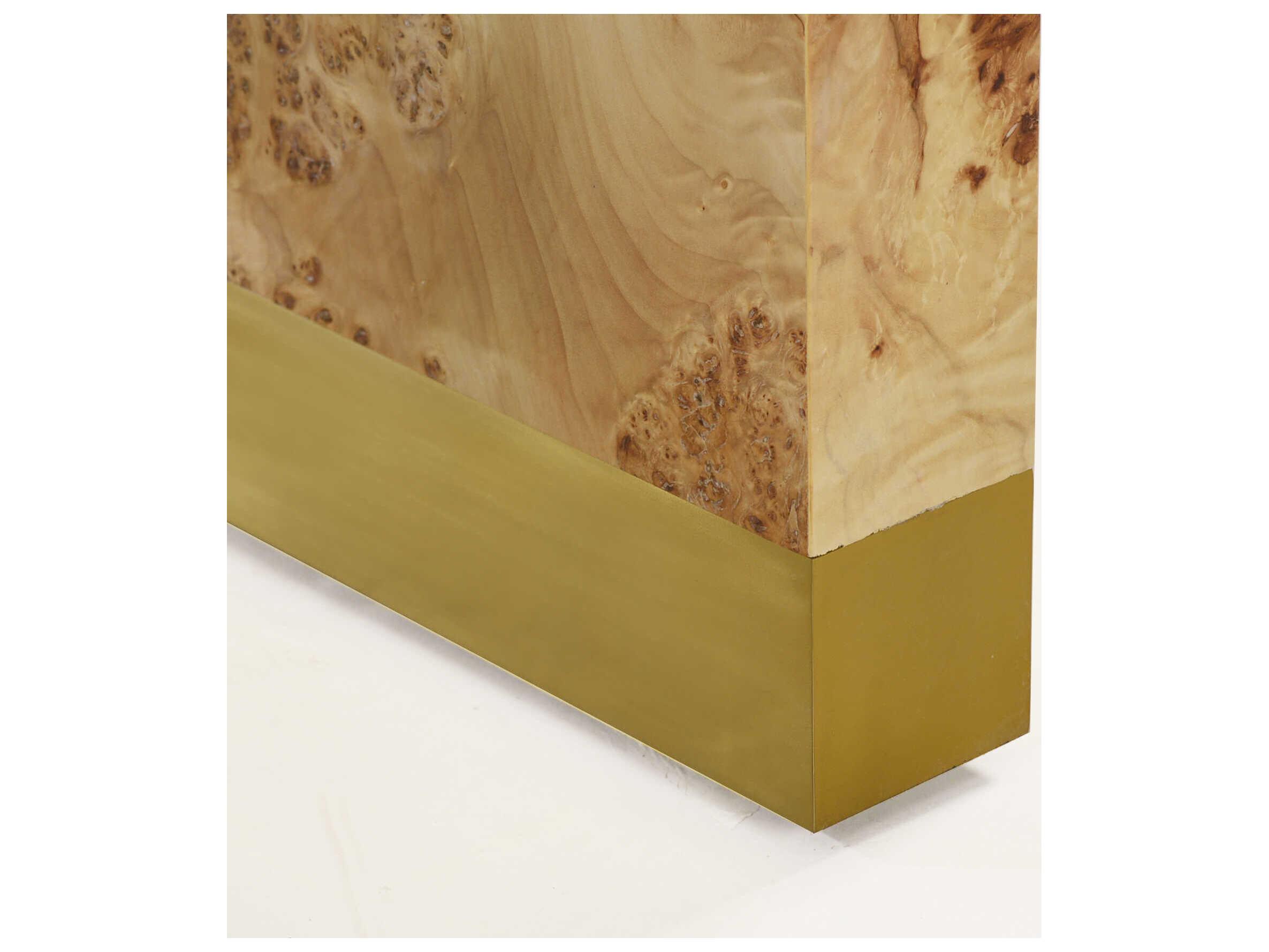 Oliver Home Anaheim Rectangular Wood Natural Burl Console Table