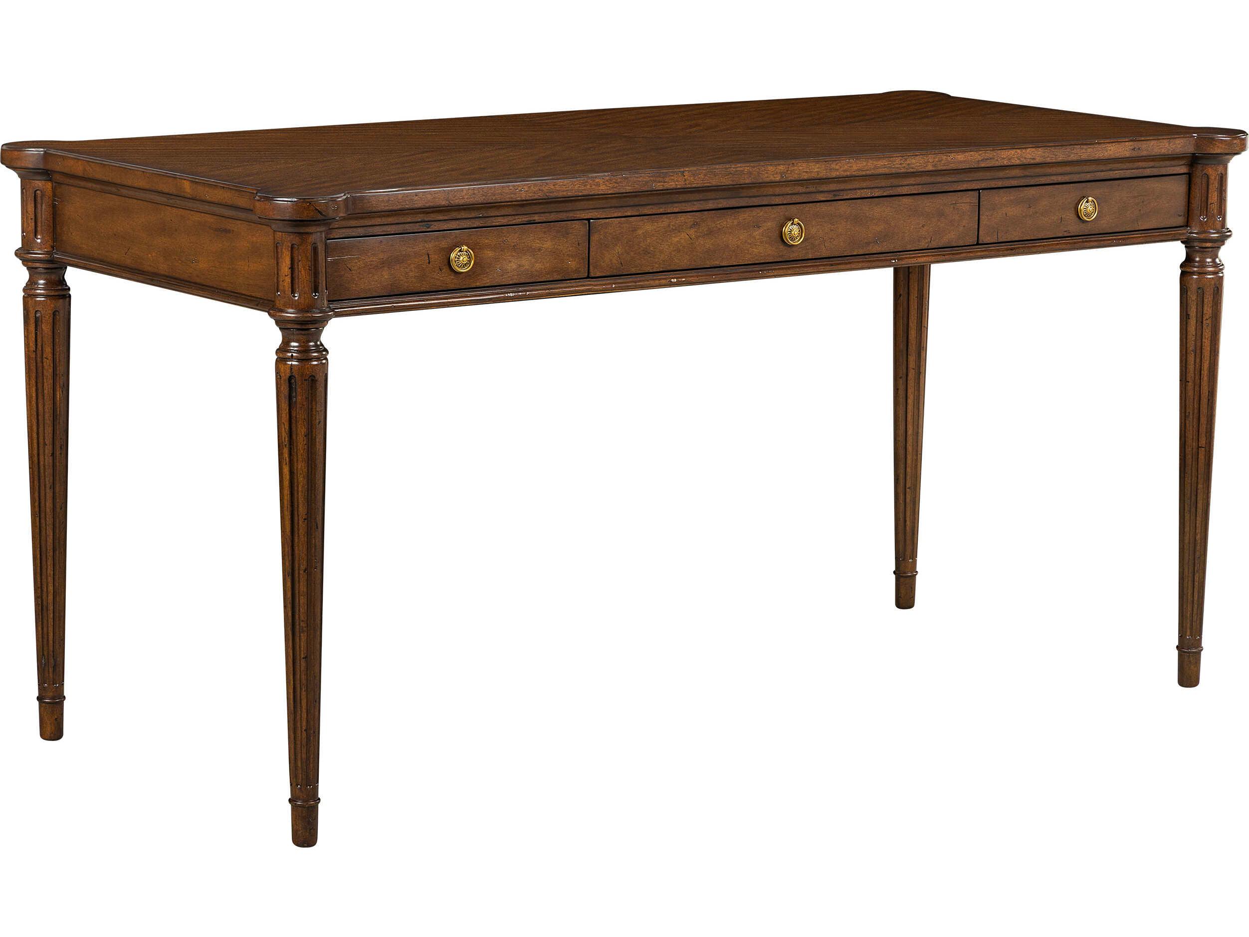 Oliver Home Fairfield II Country Brown Acacia Wood Writing Desk