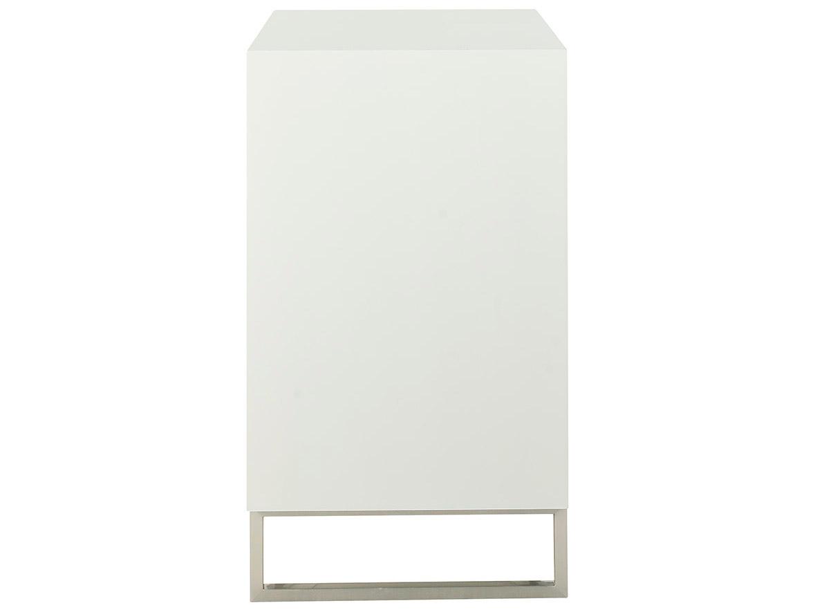 Oliver Home Capiz Ghost White Acacia Wood Accent Chest