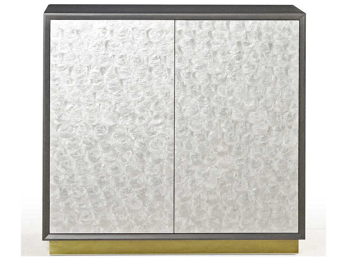 Oliver Home Capiz Acacia Wood Display Cabinet