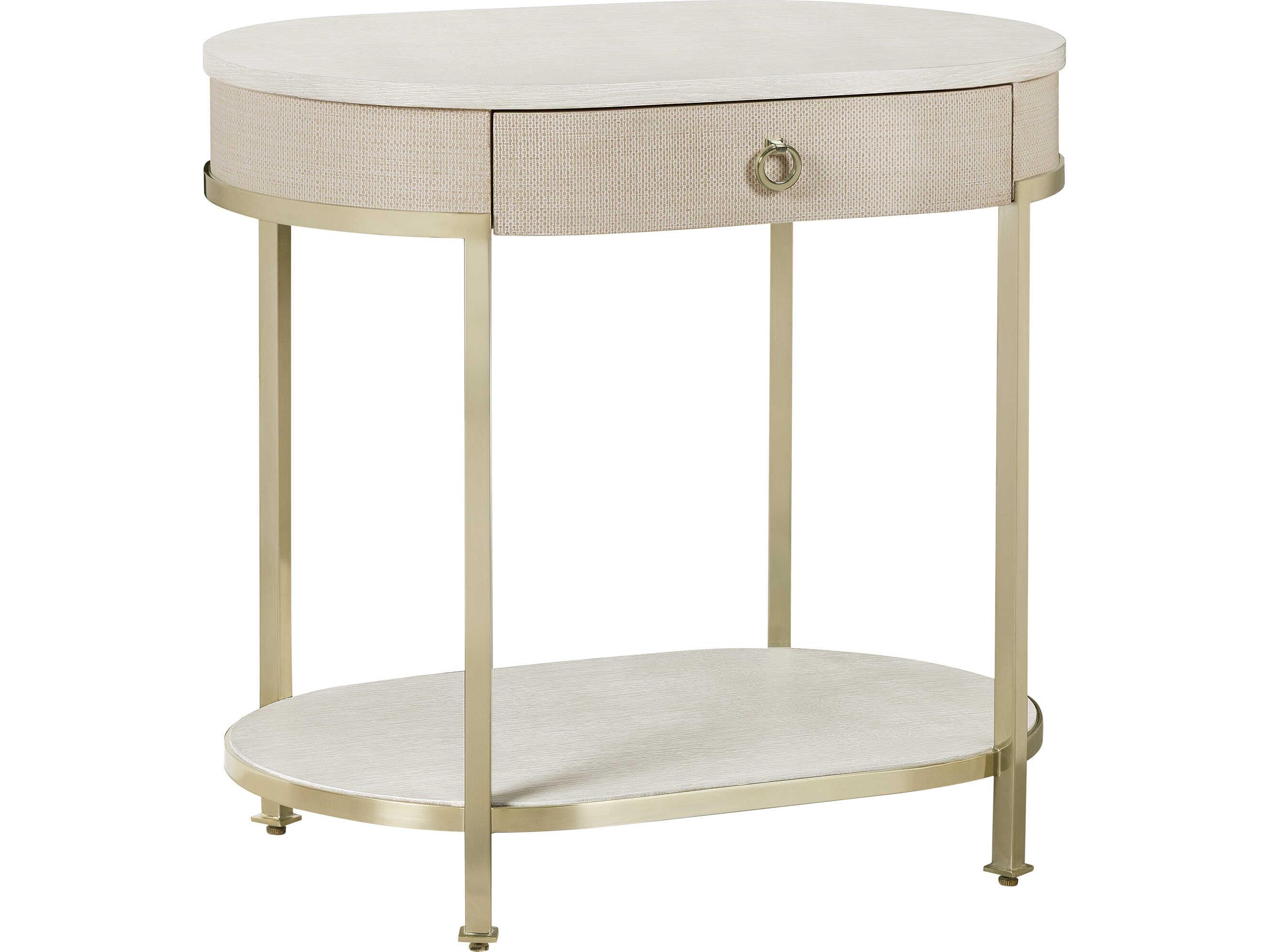 Oliver Home Bay Habor Oval Wood Shell End Table