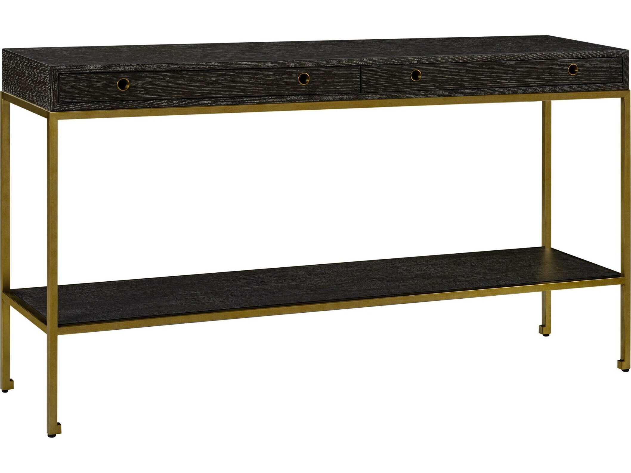 Oliver Home Kent Rectangular Wood Midnight Console Table