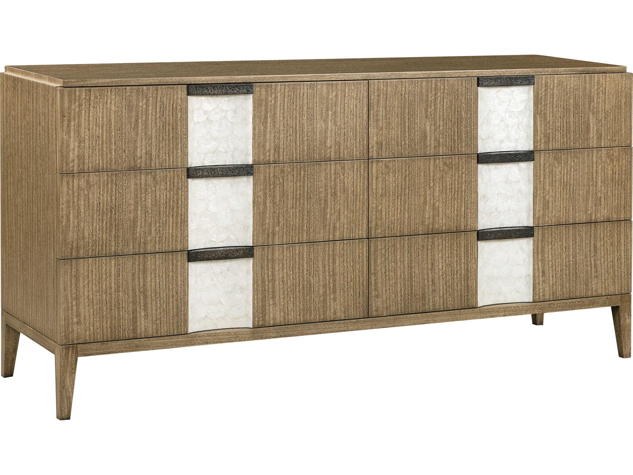 Oliver Home Aberdeen 6-Drawers Brown Double Dresser