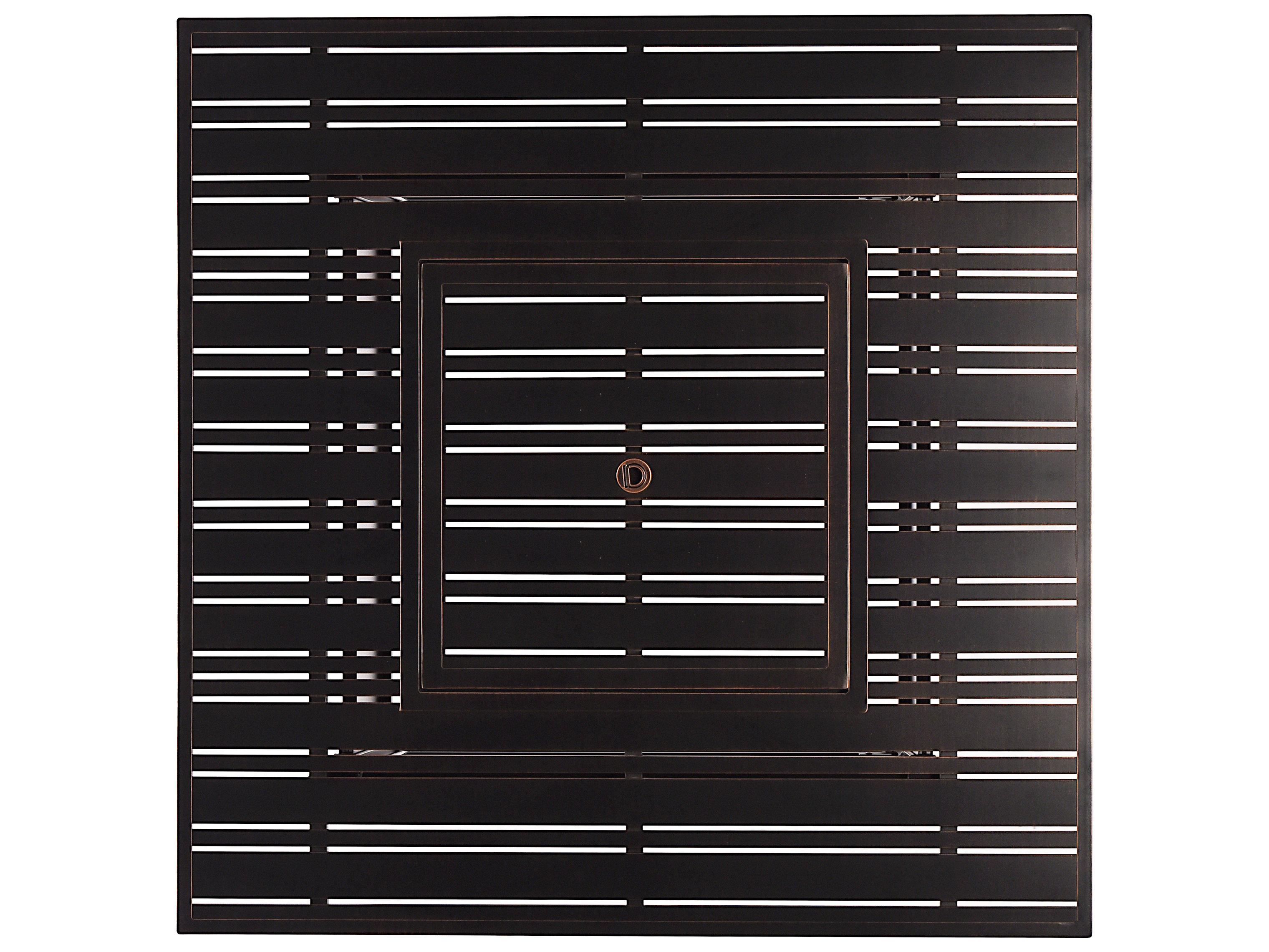 Oakland Living Square Aluminum Propane Outdoor Fire Pit Table with Glass Beads