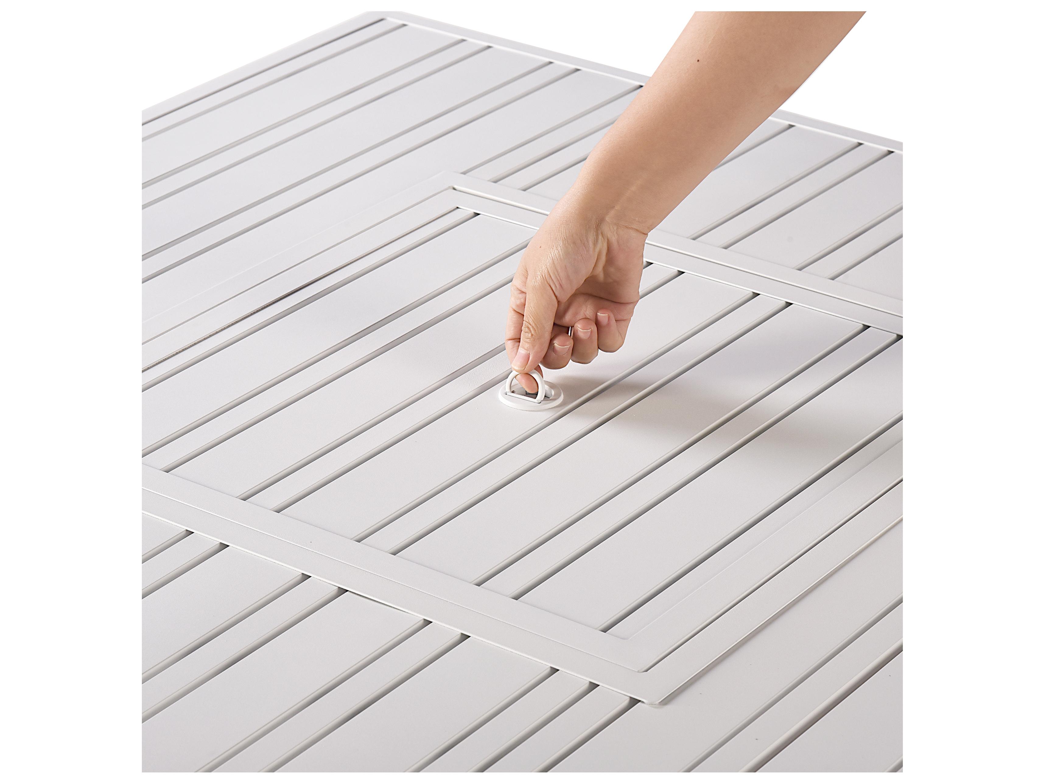 Oakland Living Square Aluminum Propane Outdoor Fire Pit Table with Glass Beads