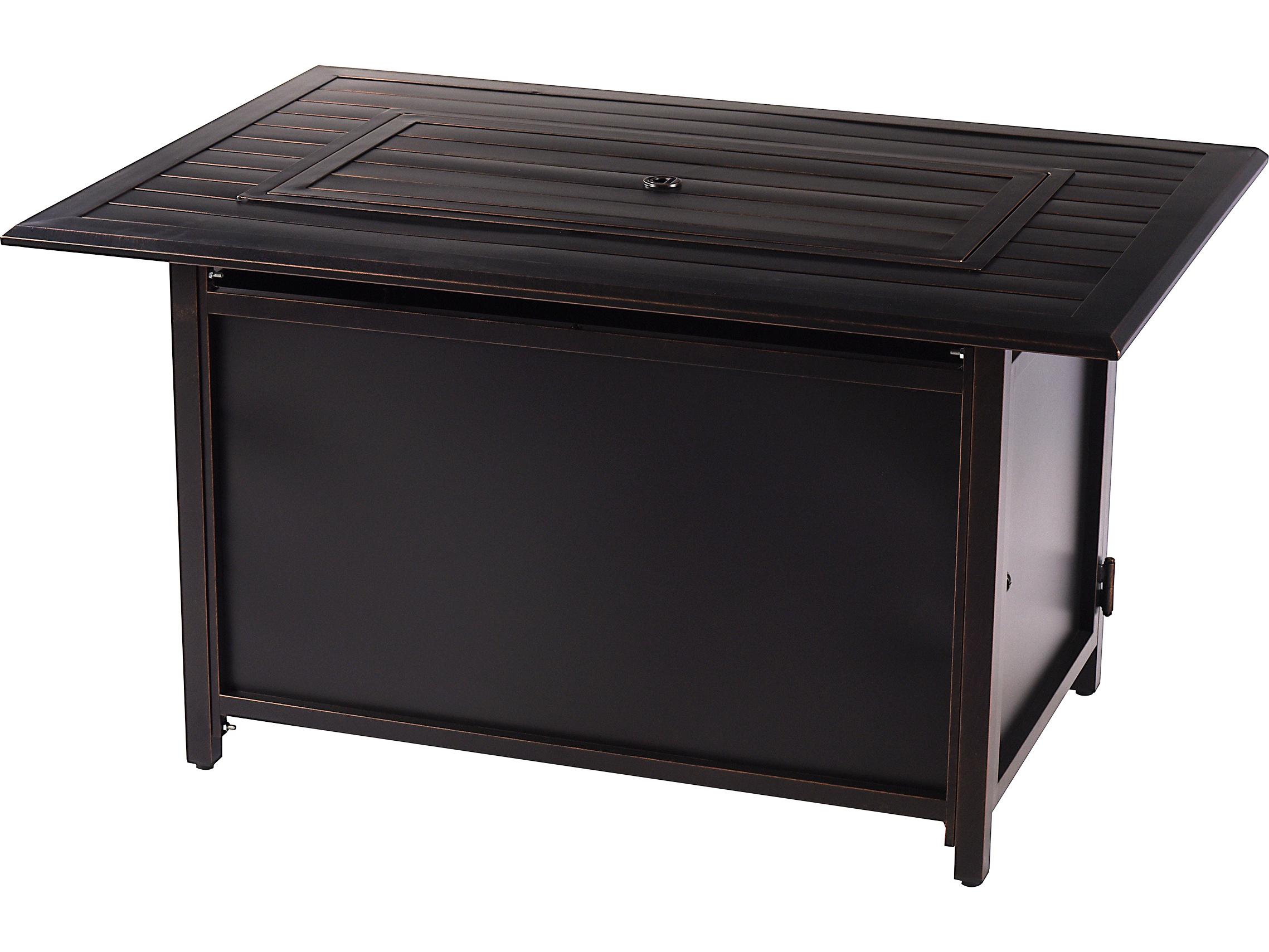 Oakland Living Rectangular Aluminum Propane Outdoor Patio Fire Pit Table