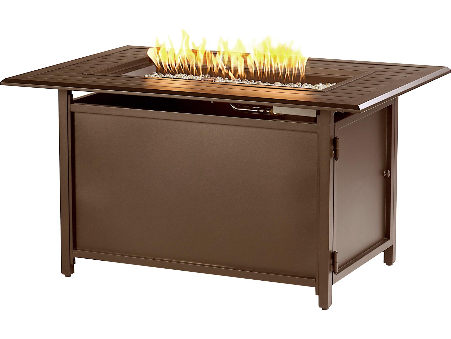 Oakland Living Rectangular Aluminum Propane Patio Fire Pit Table
