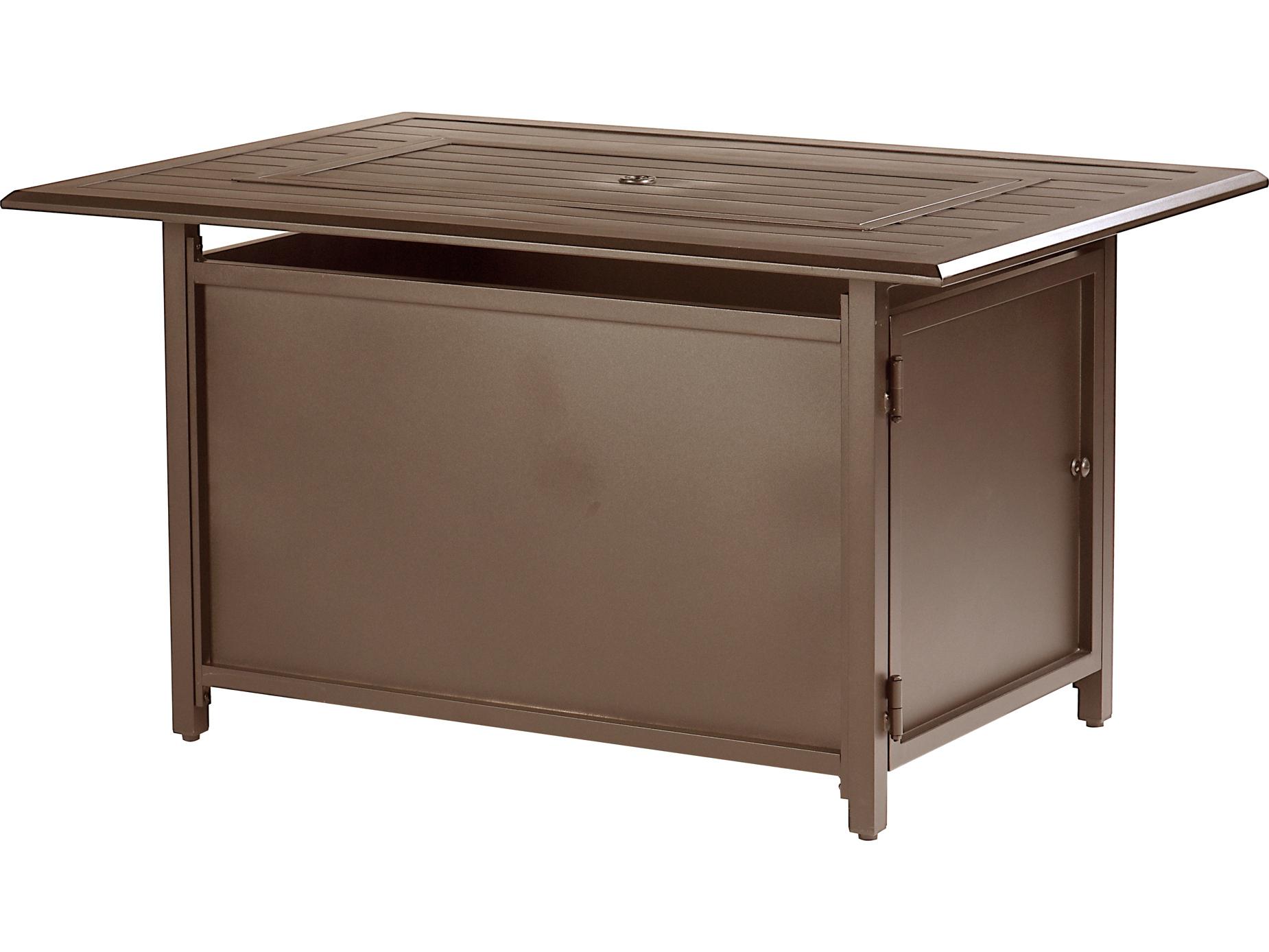 Oakland Living Rectangular Aluminum Propane Patio Fire Pit Table