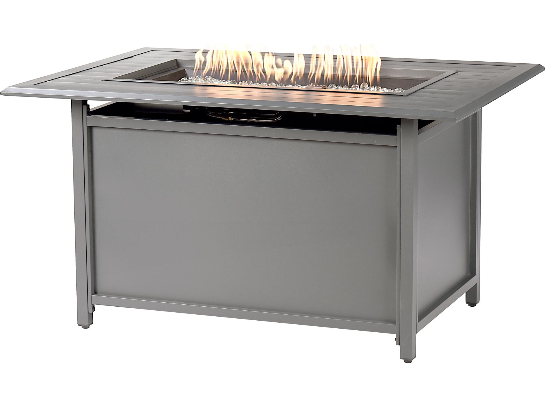 Oakland Living Rectangular Aluminum Propane Outdoor Fire Pit Table