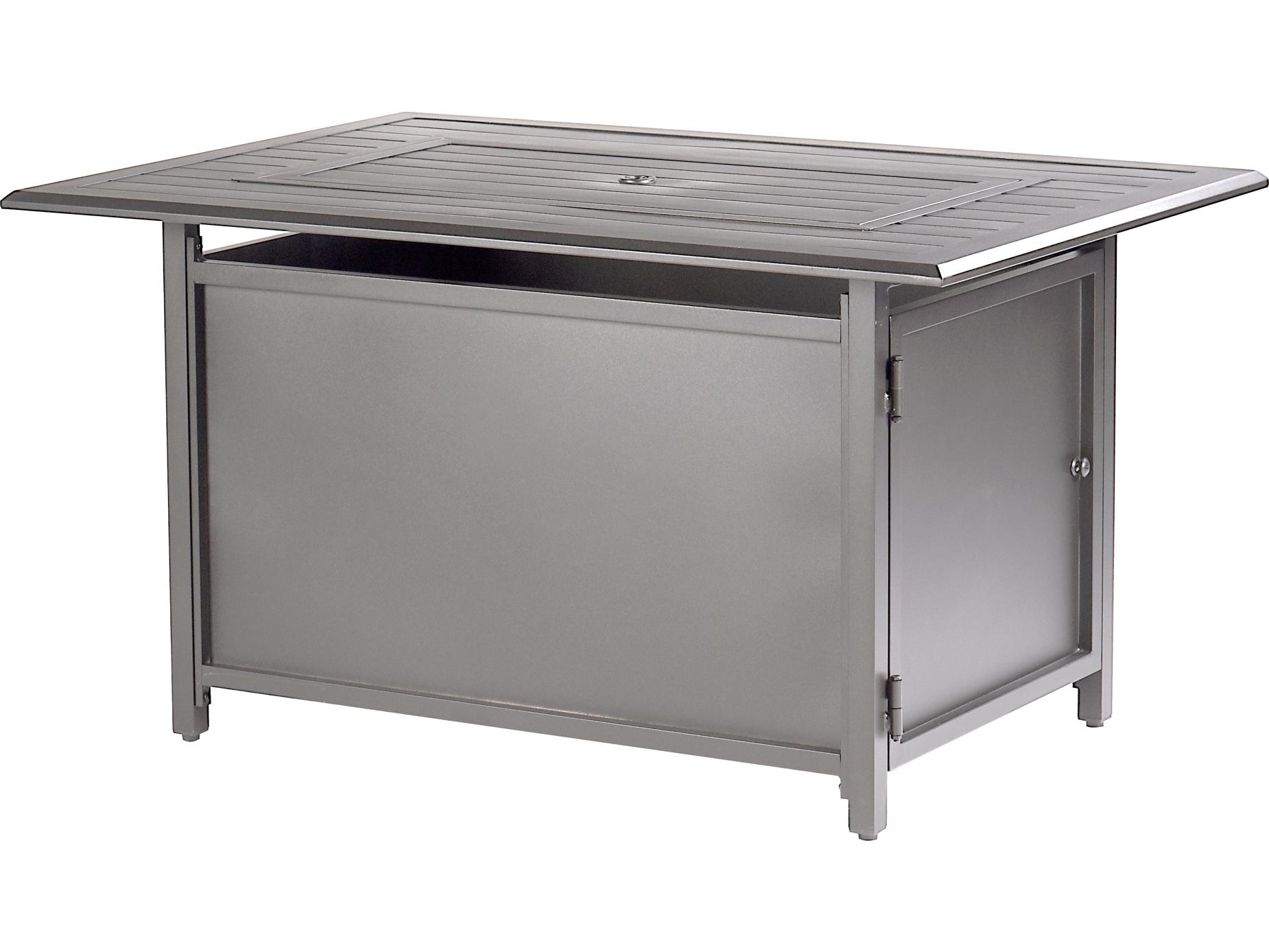 Oakland Living Rectangular Aluminum Propane Outdoor Fire Pit Table