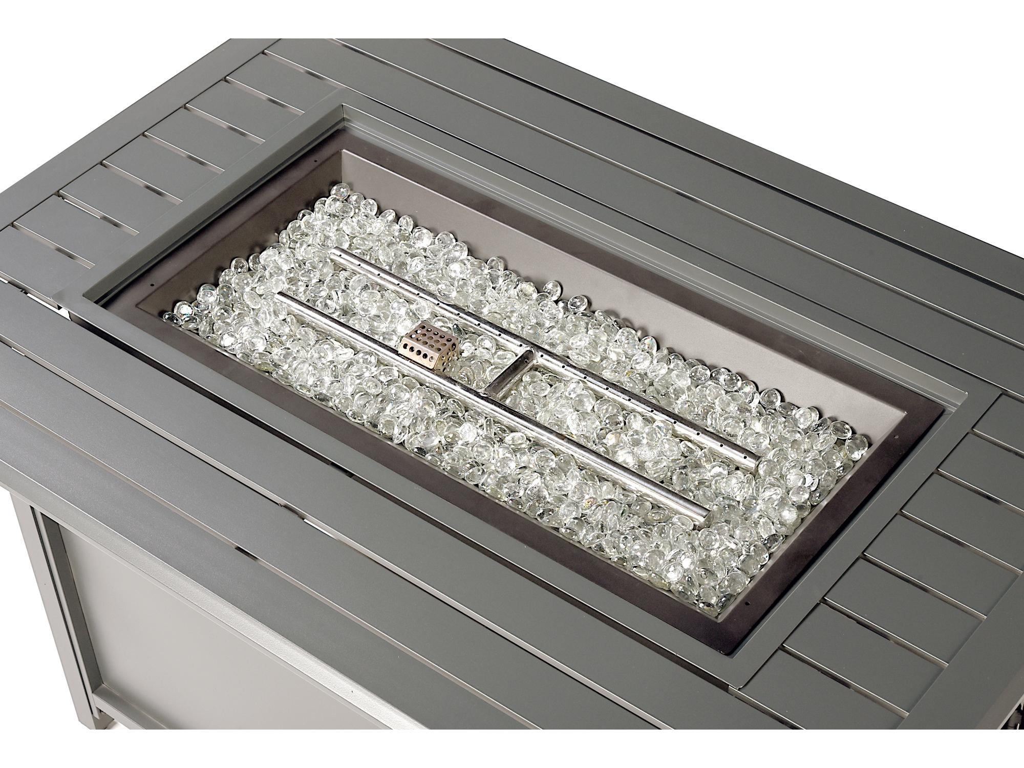 Oakland Living Rectangular Aluminum Propane Outdoor Fire Pit Table