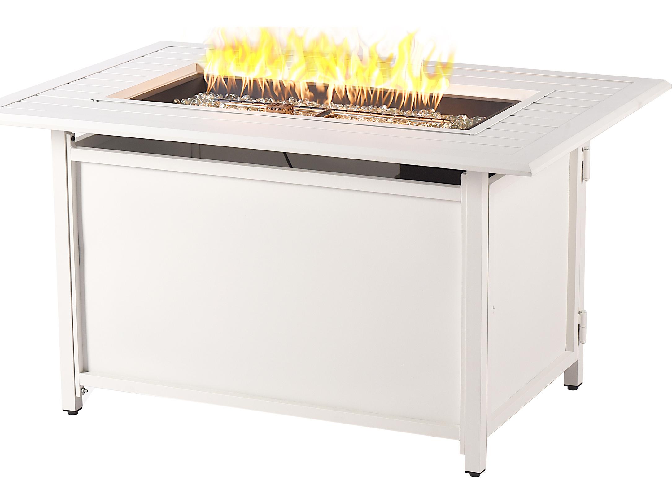 Oakland Living Rectangular Aluminum Propane Outdoor Patio Fire Pit Table