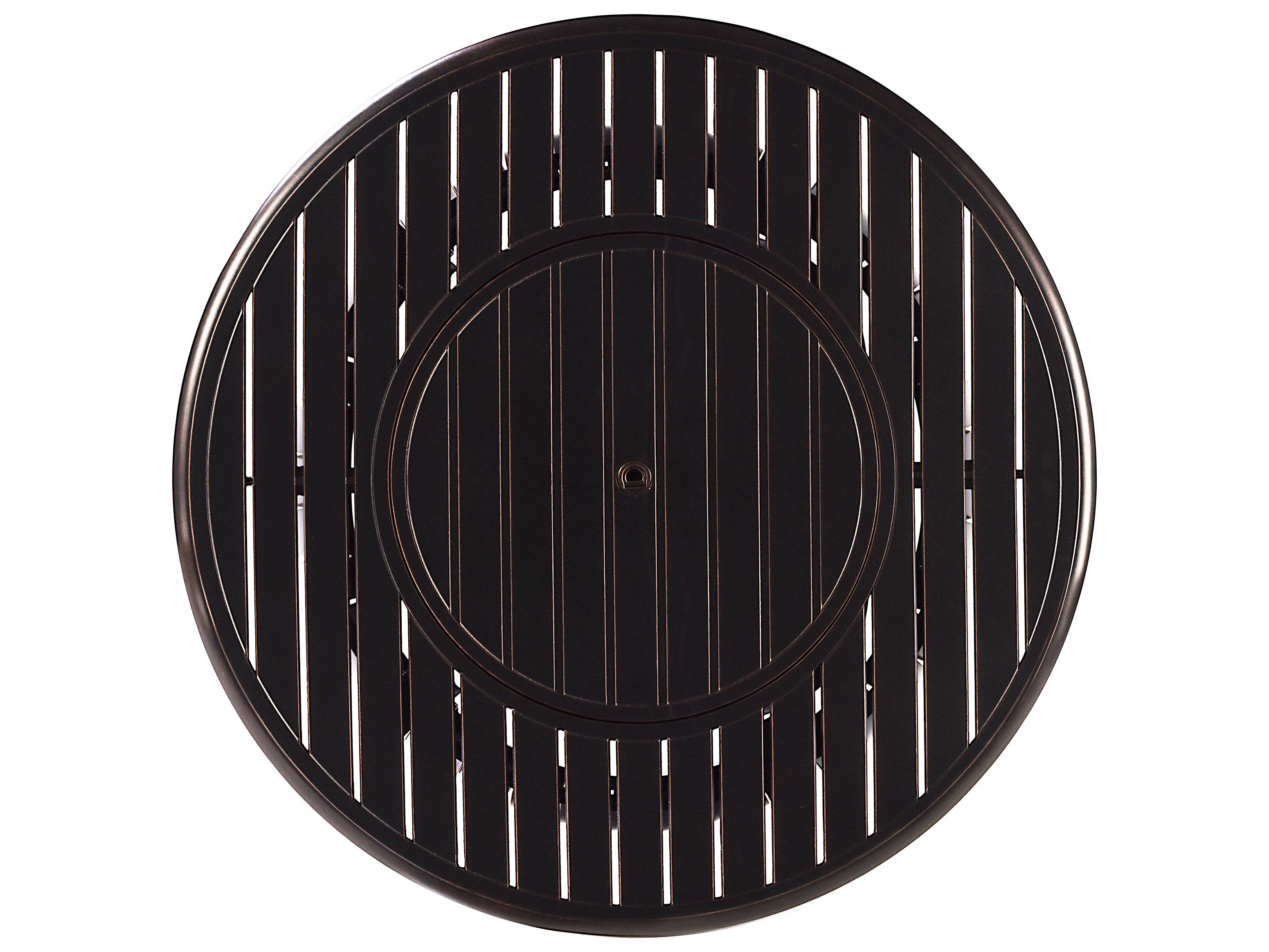 Oakland Living Aluminum Round Propane Patio Fire Pit Table with Fire Beads