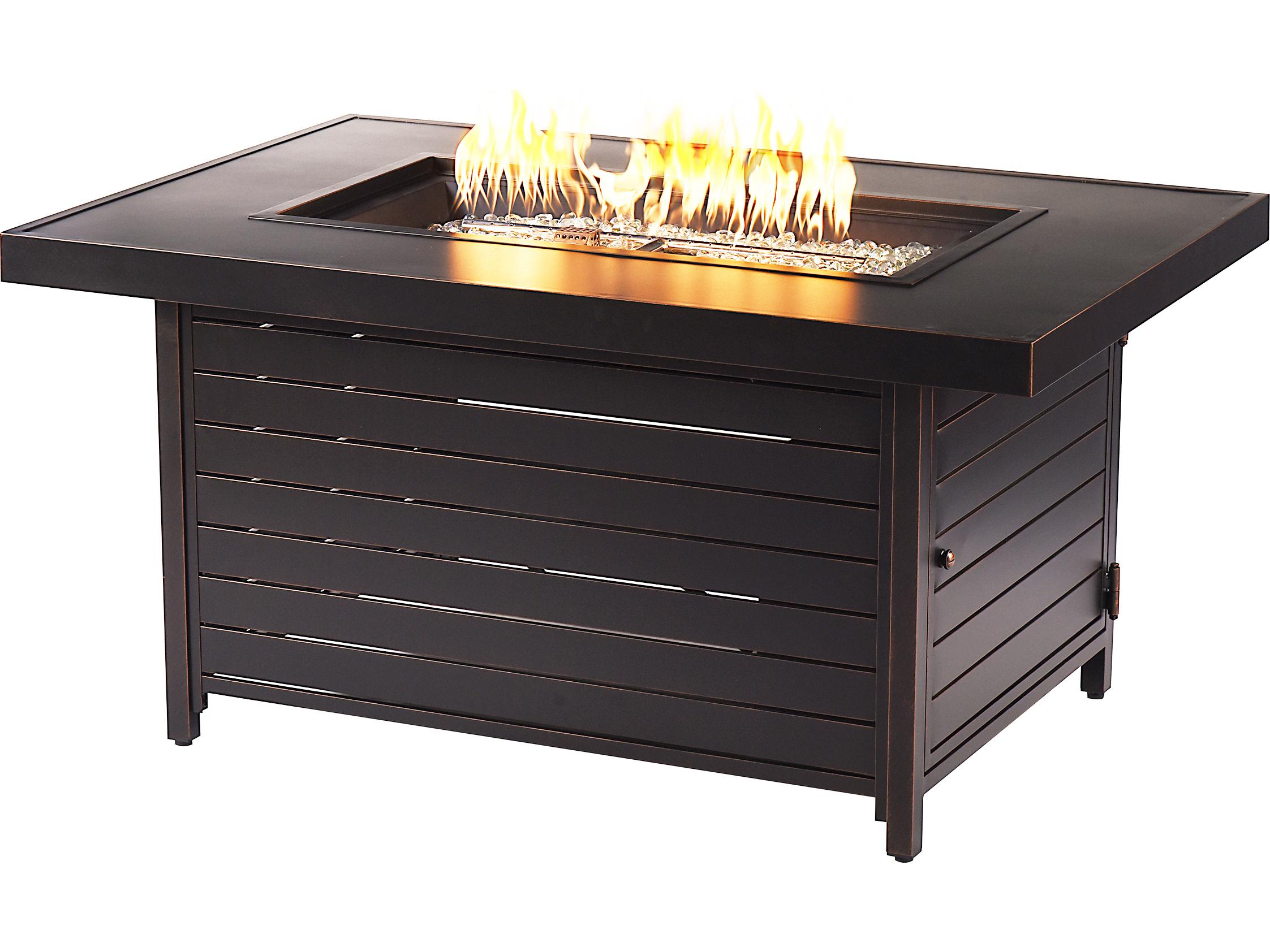 Oakland Living Rectangular Aluminum Propane Outdoor Fire Pit Table