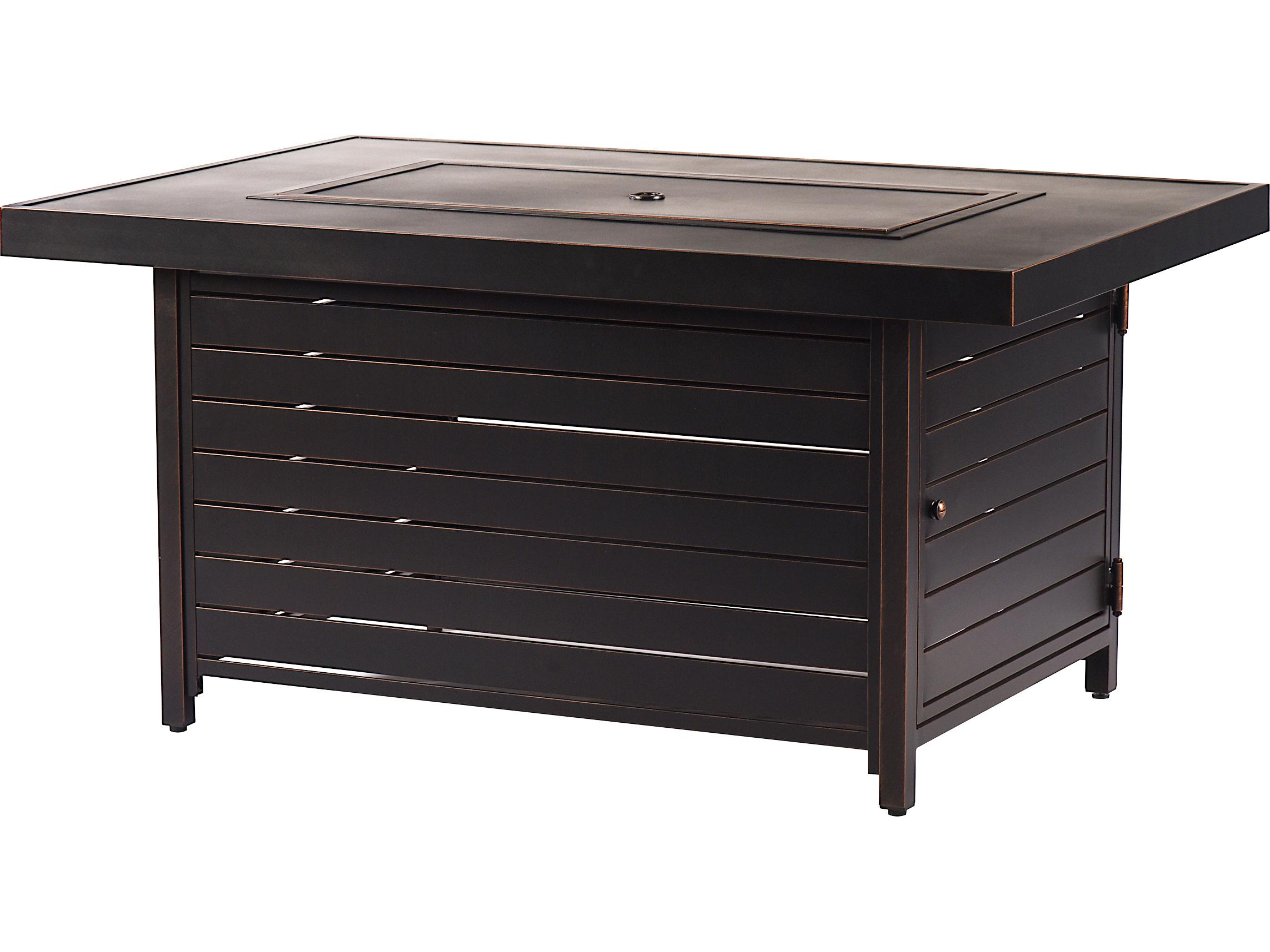 Oakland Living Rectangular Aluminum Propane Outdoor Fire Pit Table