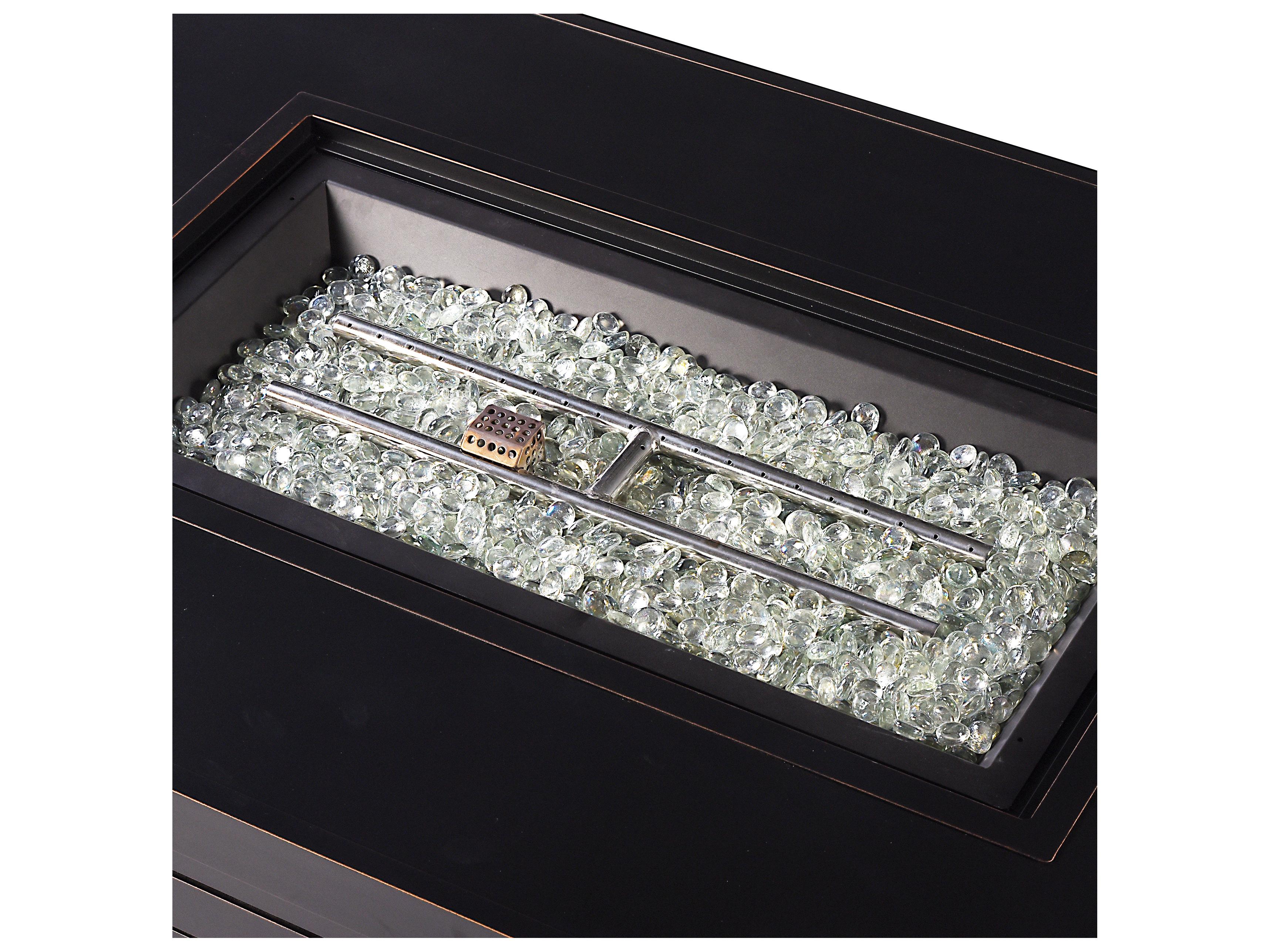 Oakland Living Rectangular Aluminum Propane Outdoor Fire Pit Table