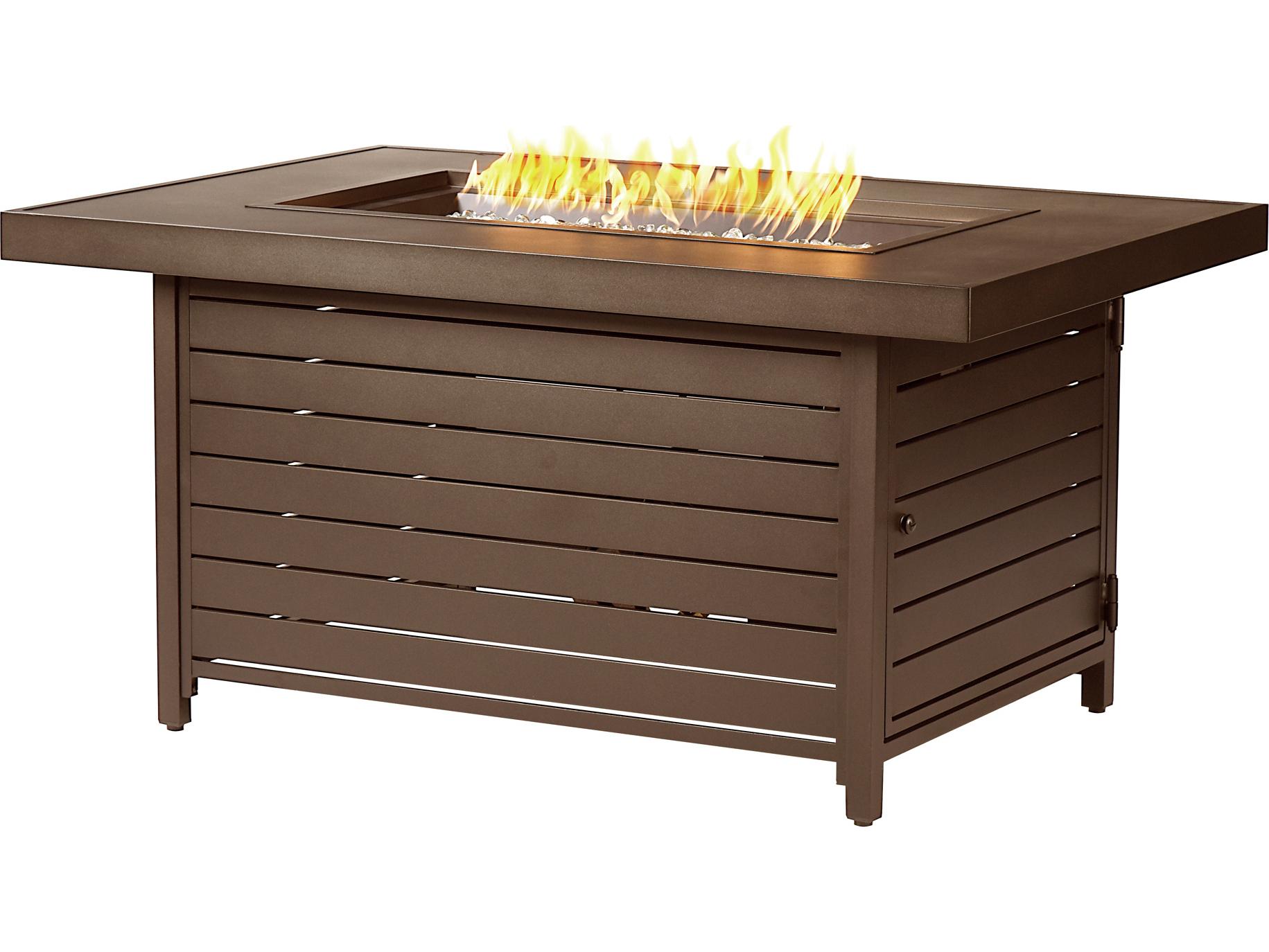 Oakland Living Rectangular Aluminum Propane Outdoor Patio Fire Pit Table