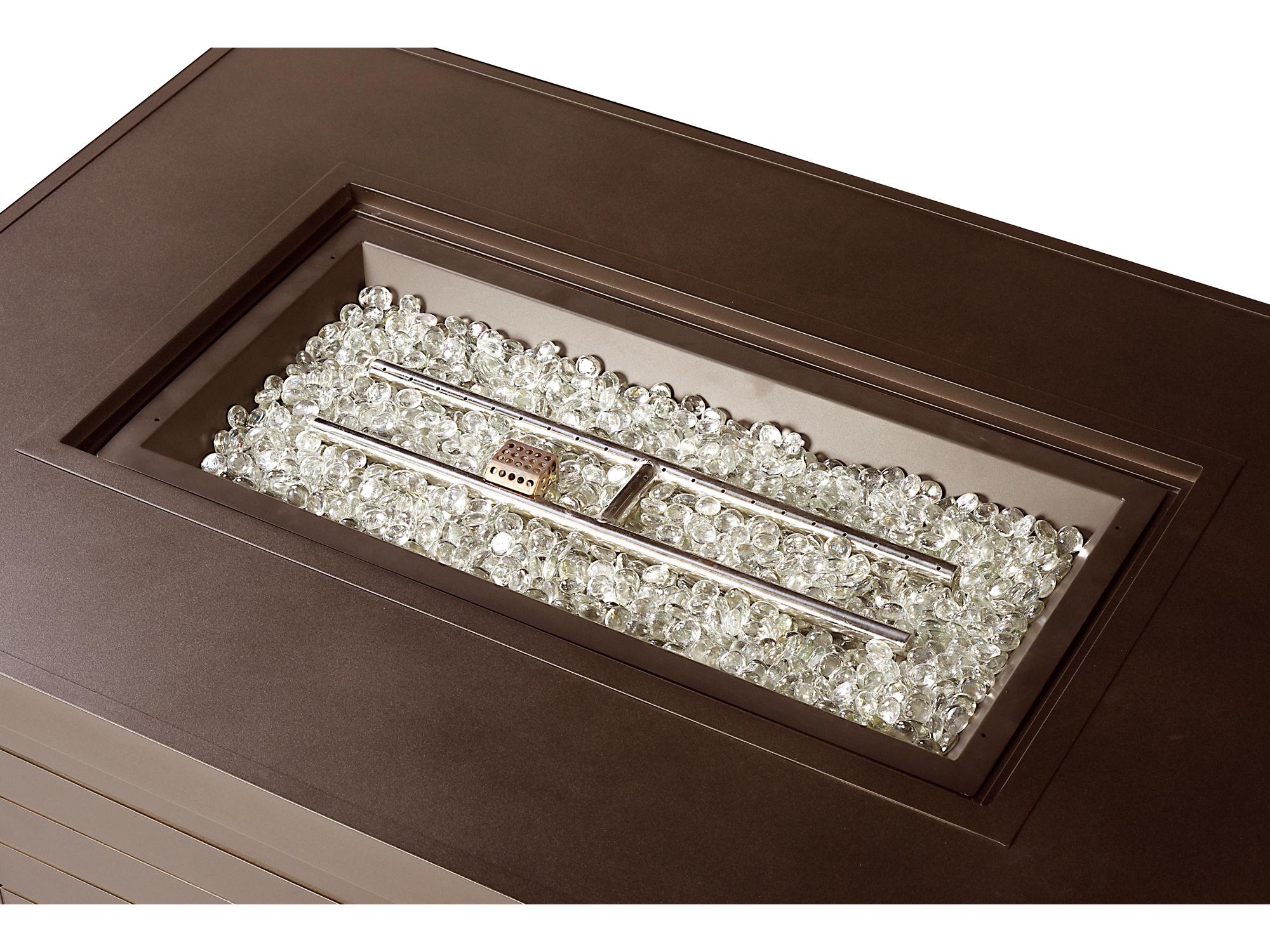 Oakland Living Rectangular Aluminum Propane Outdoor Patio Fire Pit Table