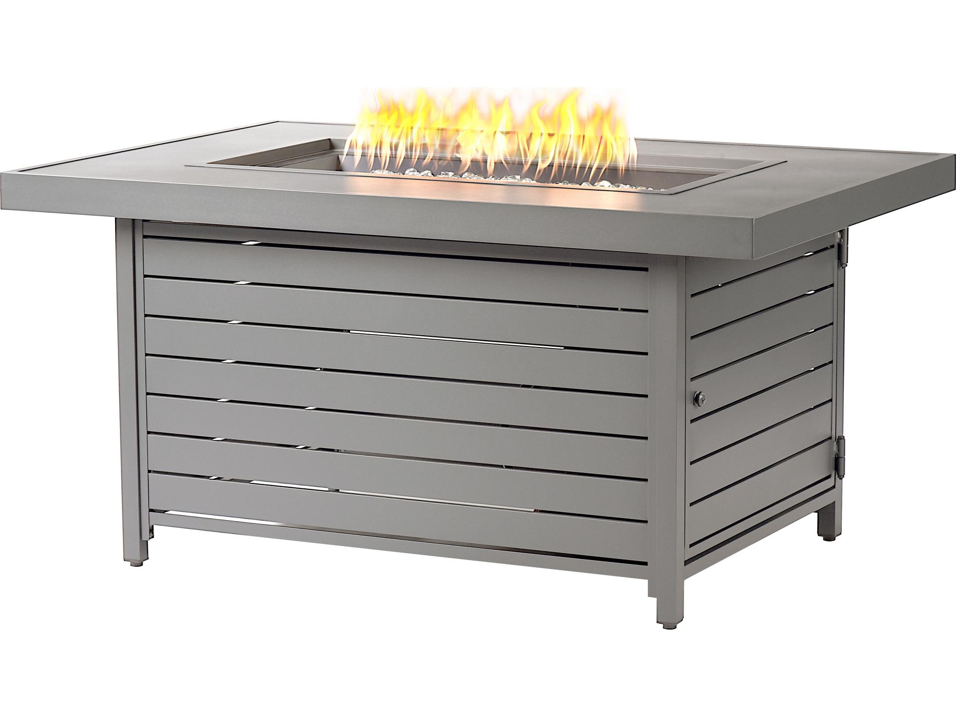 Oakland Living Rectangular Aluminum Propane Patio Fire Pit Table
