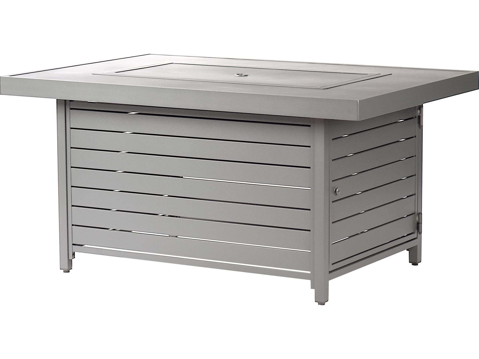 Oakland Living Rectangular Aluminum Propane Patio Fire Pit Table