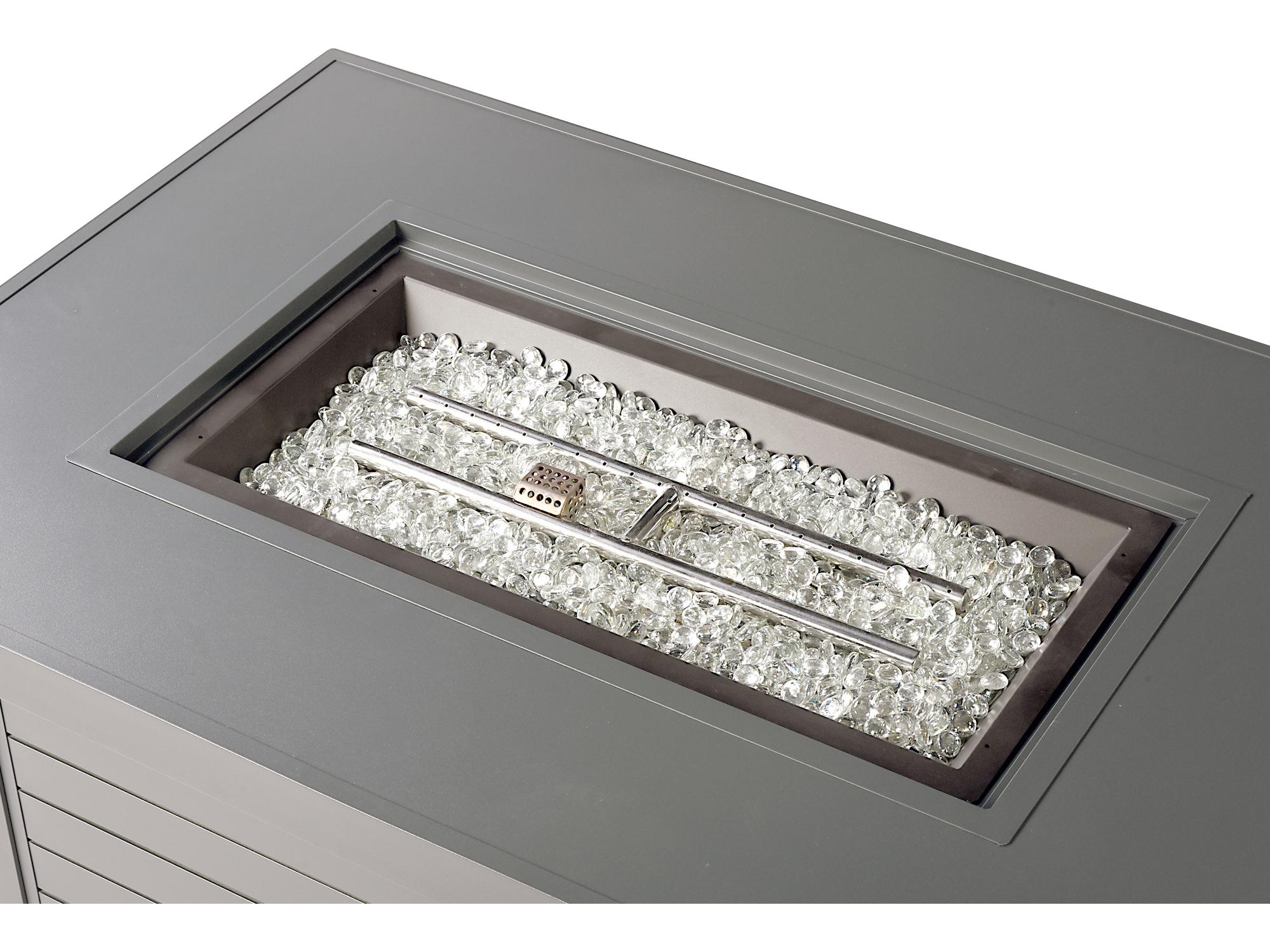 Oakland Living Rectangular Aluminum Propane Patio Fire Pit Table