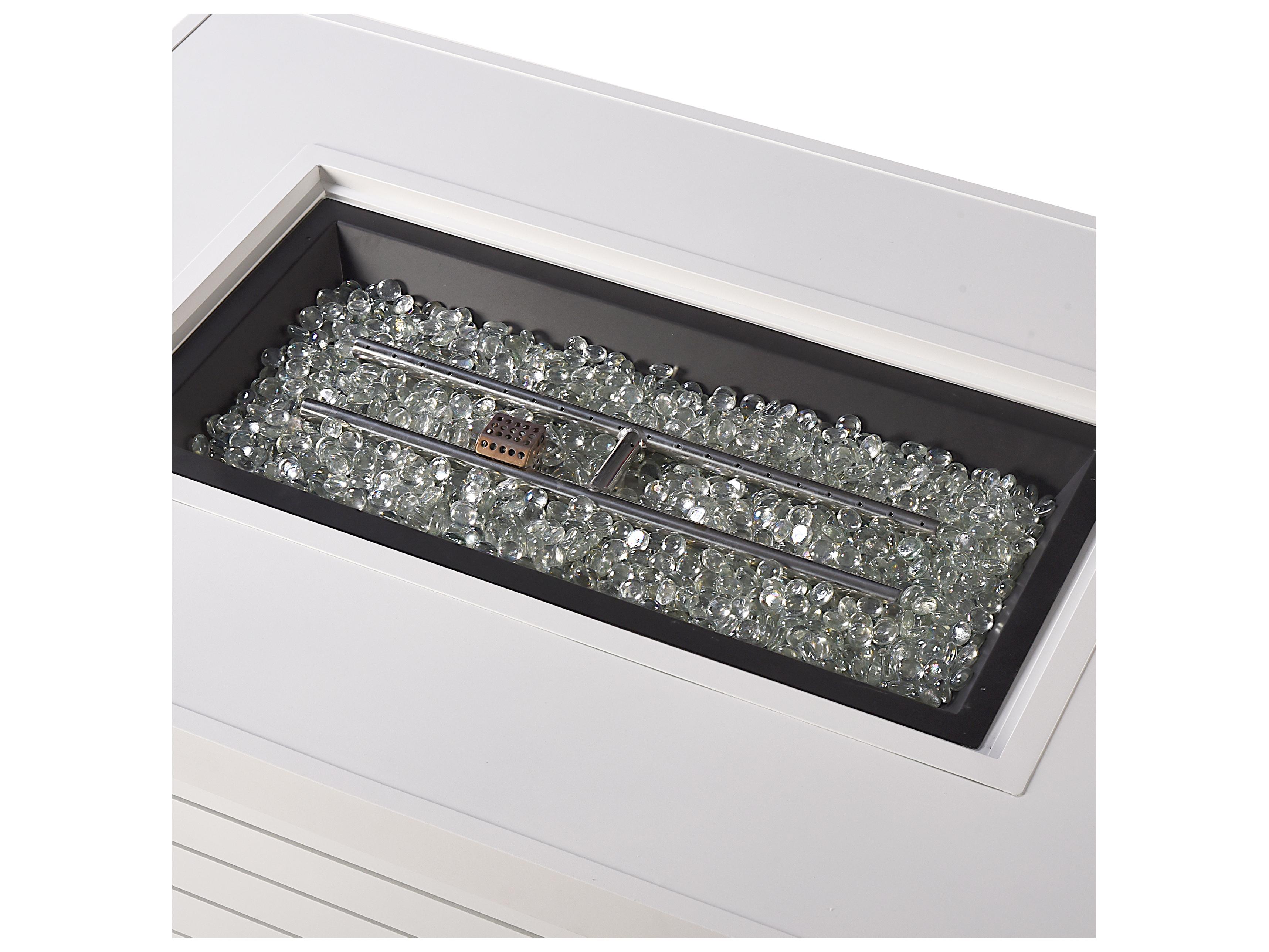 Oakland Living Rectangular Aluminum Propane Outdoor Fire Pit Table