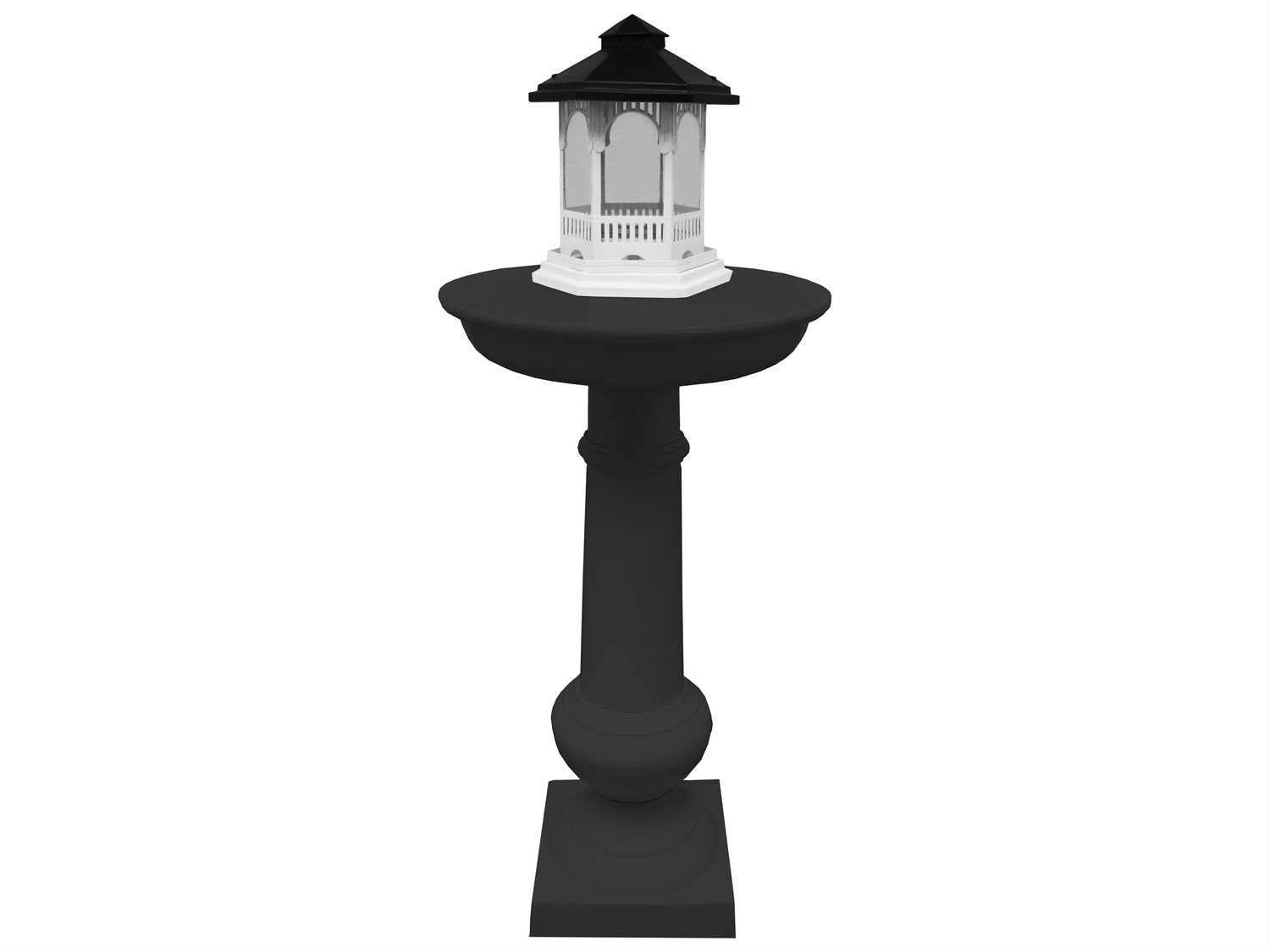 Oakland Living Modern Round Cast Aluminum 40'' Black Bird Bath and Bird Feeder Combo