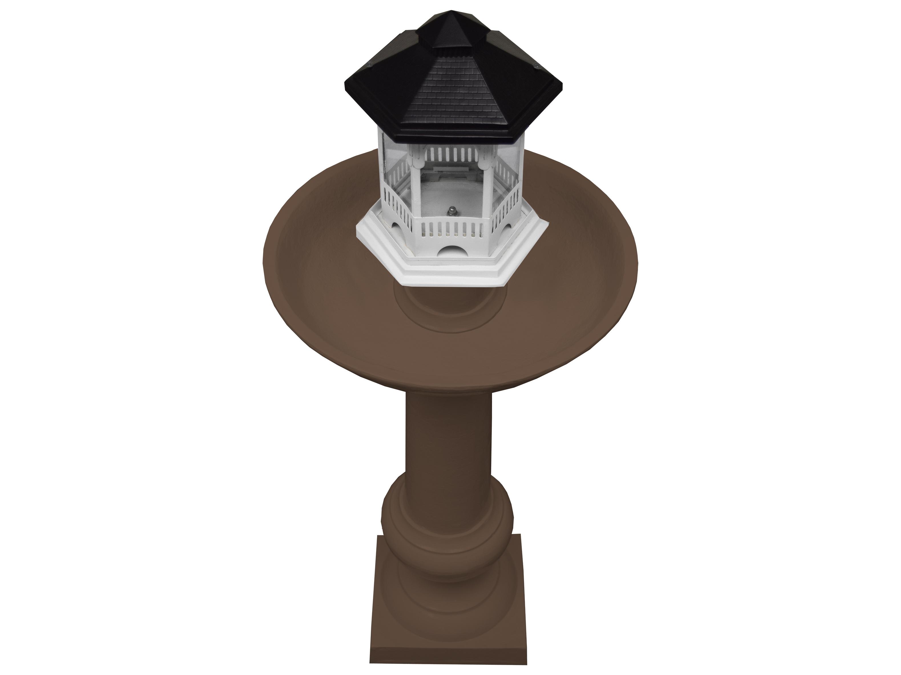 Oakland Living Modern Round Cast Aluminum 40'' Brown Bird Bath and Bird Feeder Combo