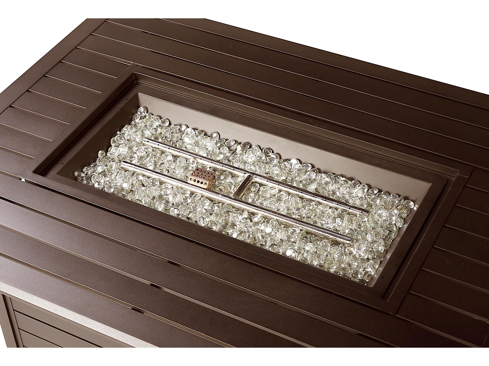 Oakland Living Rectangular Aluminum Propane Patio Fire Pit Table