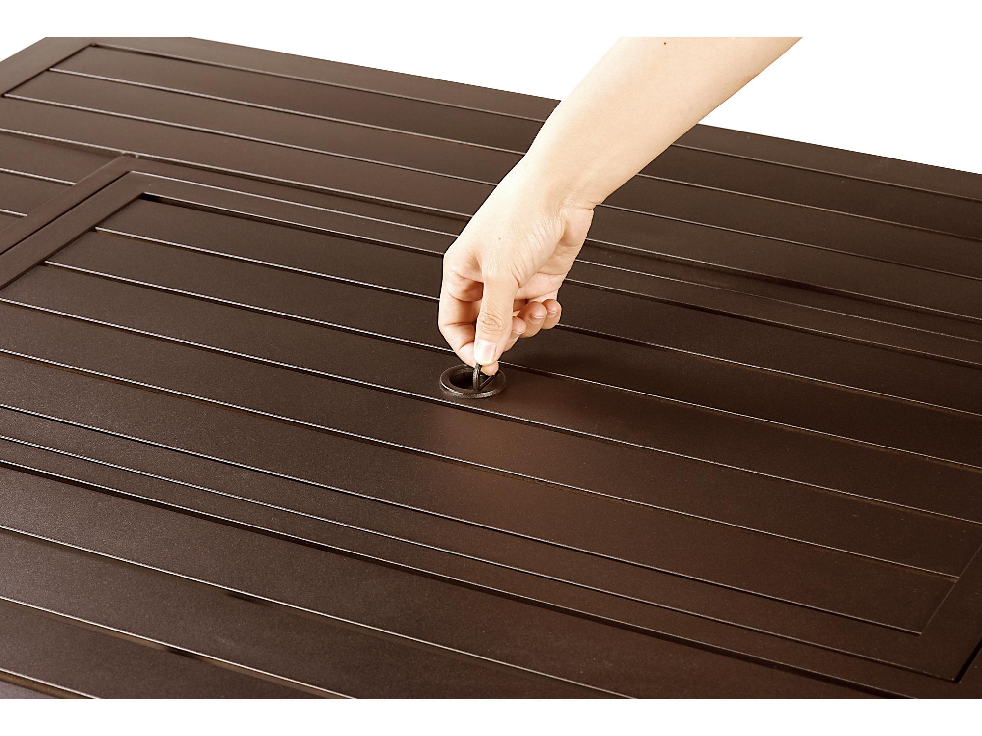 Oakland Living Rectangular Aluminum Propane Patio Fire Pit Table