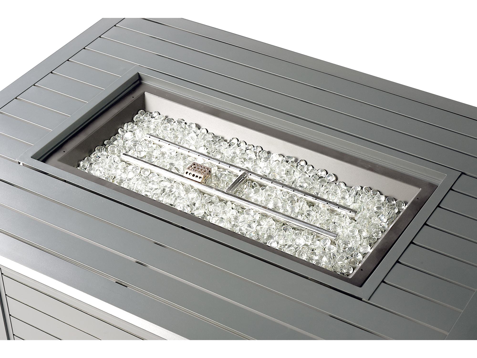 Oakland Living Rectangular Aluminum Propane Outdoor Fire Pit Table