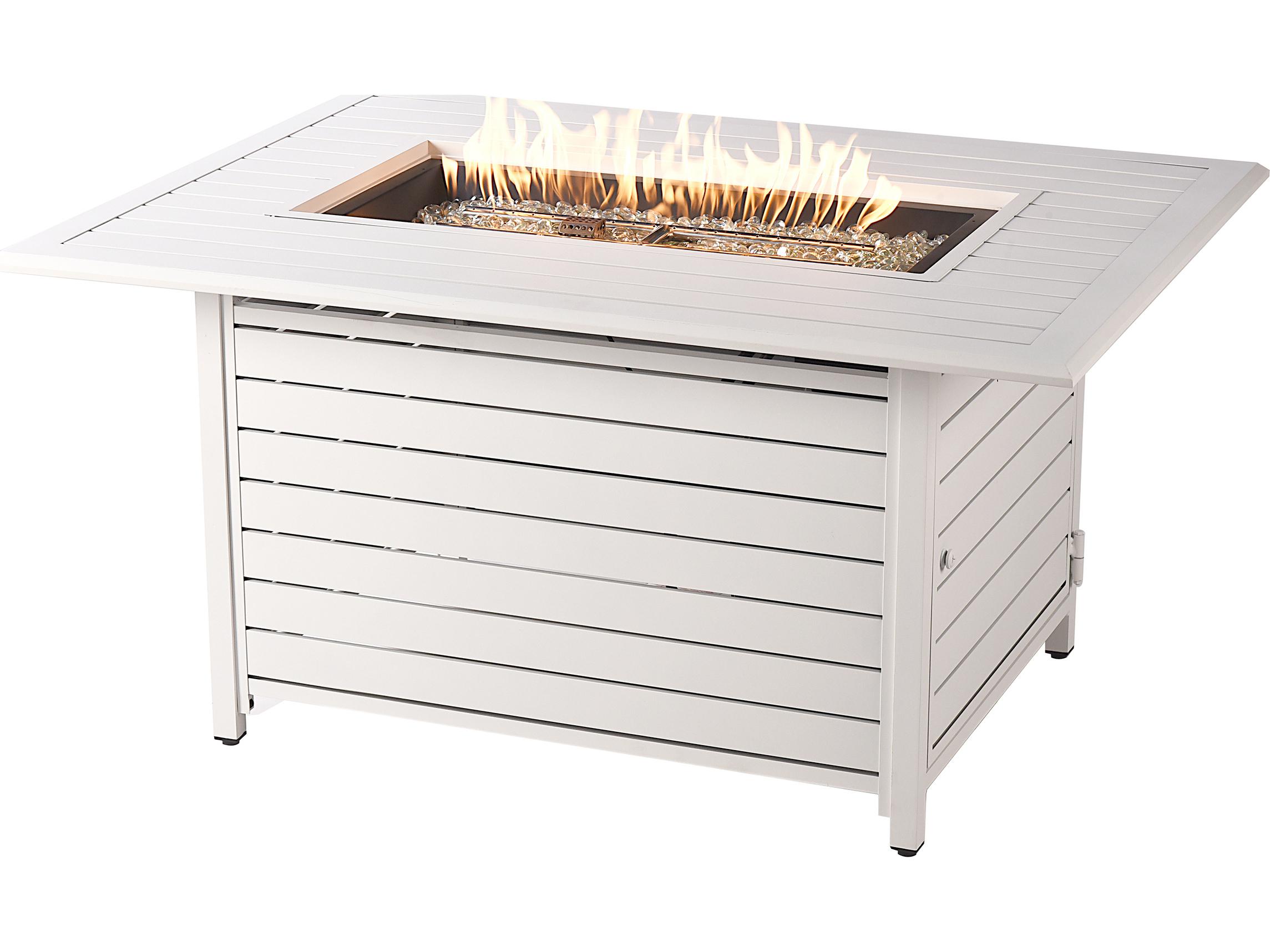 Oakland Living Rectangular Aluminum Propane Outdoor Patio Fire Pit Table