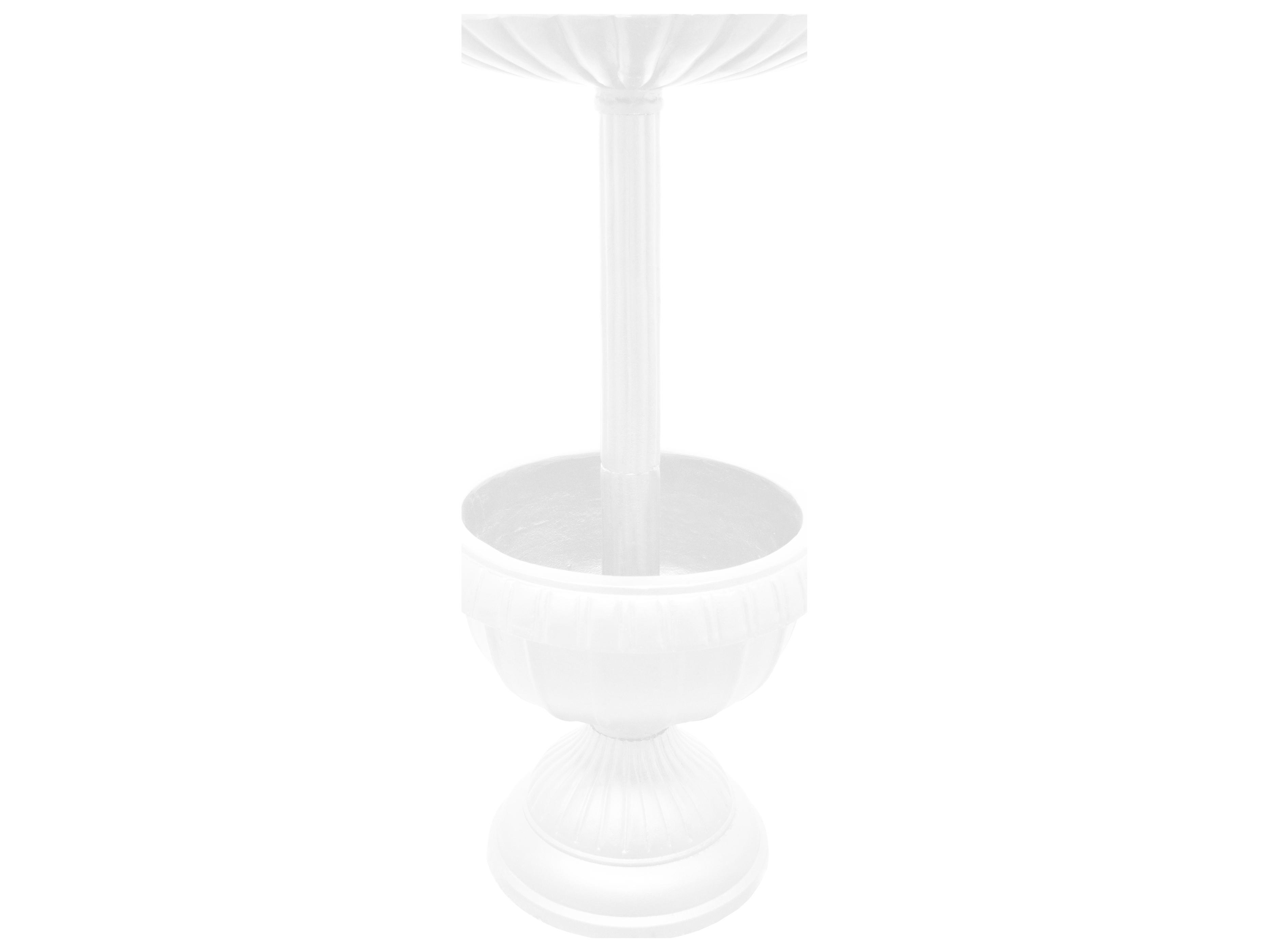 Oakland Living Ornate Round Cast Aluminum 35'' White Bird Bath and Planter Vase Combo