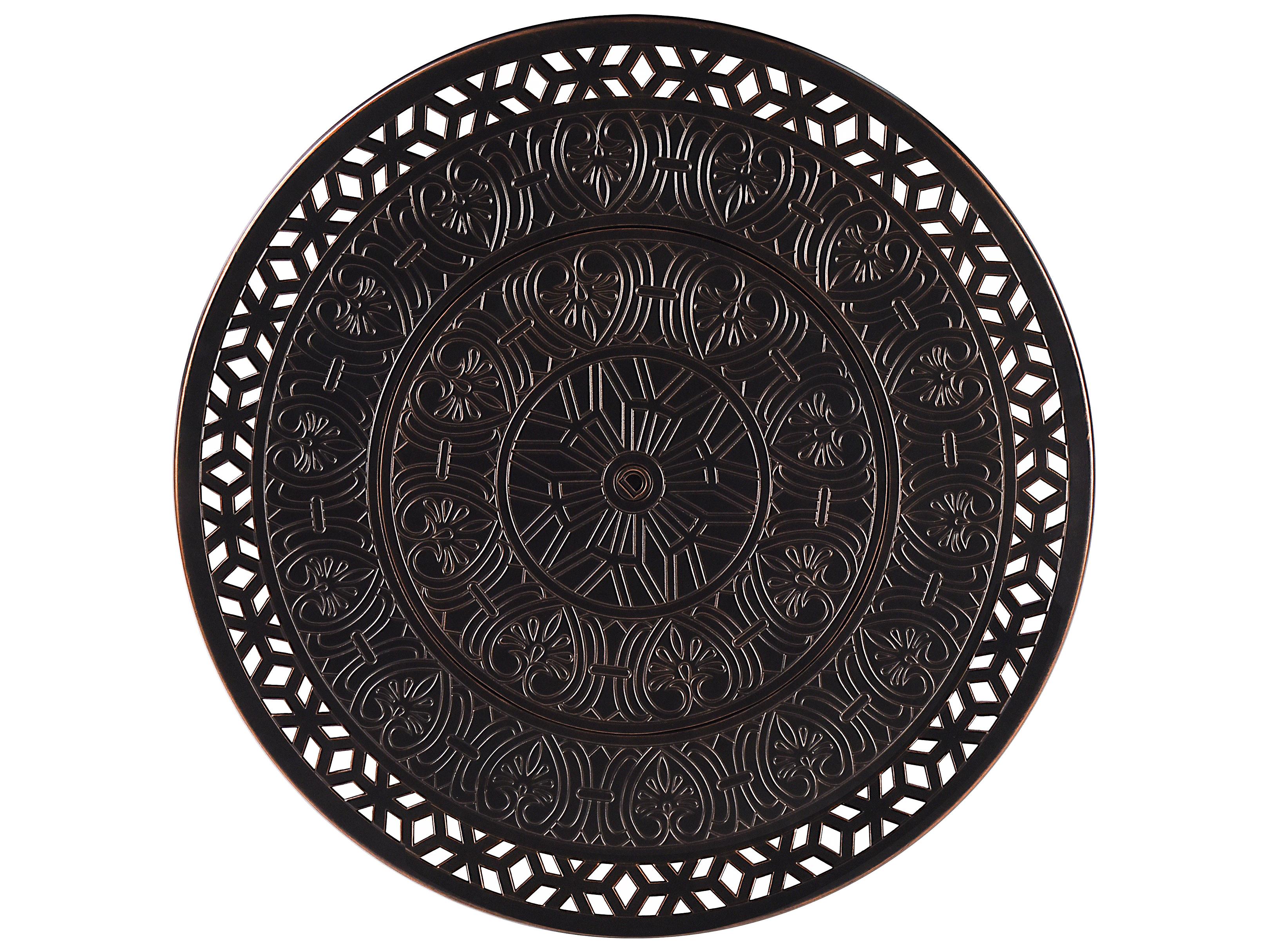 Oakland Living Round Aluminum Propane Patio Fire Pit Table with Glass Beads