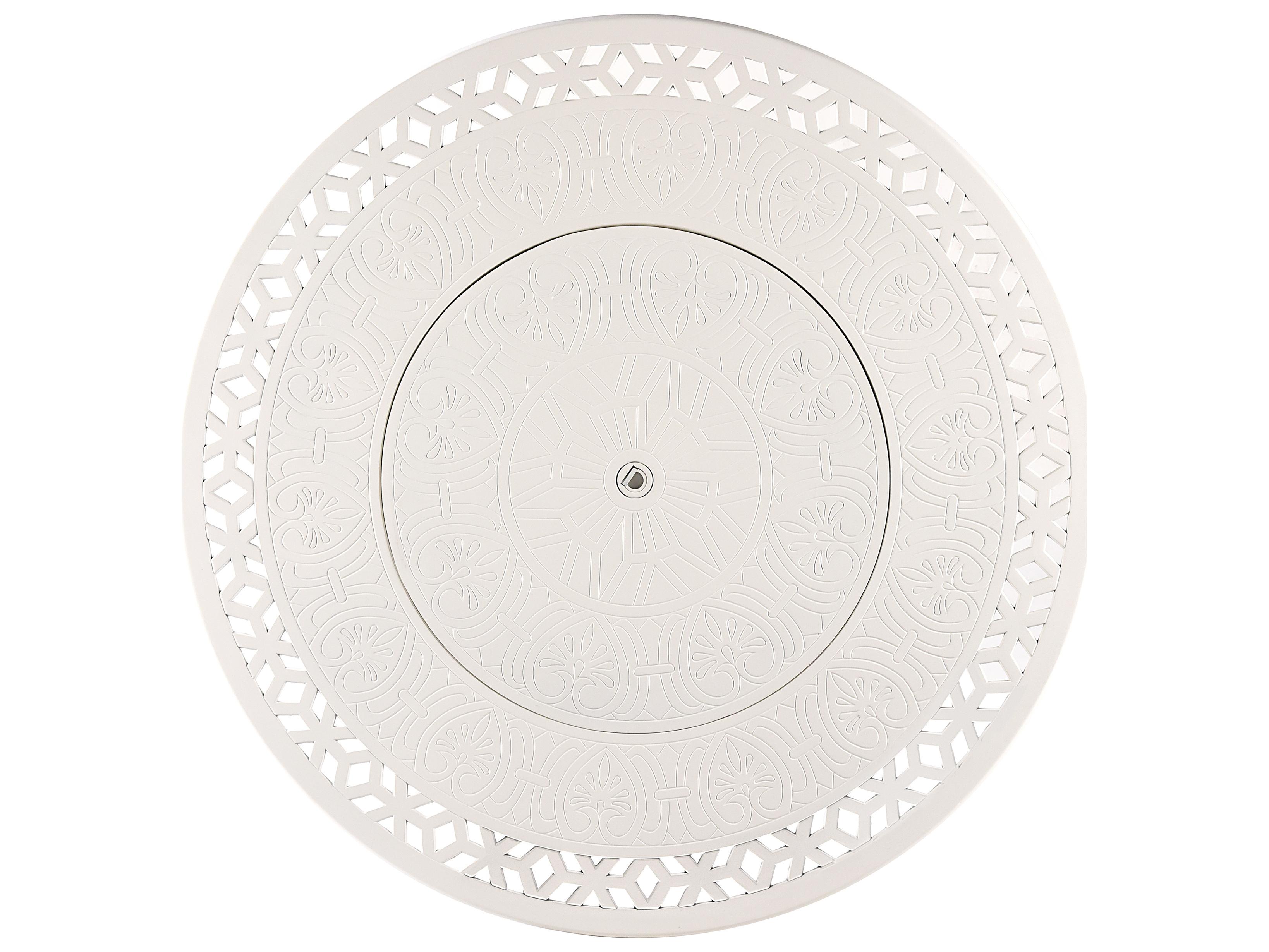 Oakland Living Round Aluminum Propane Patio Fire Pit Table with Glass Beads