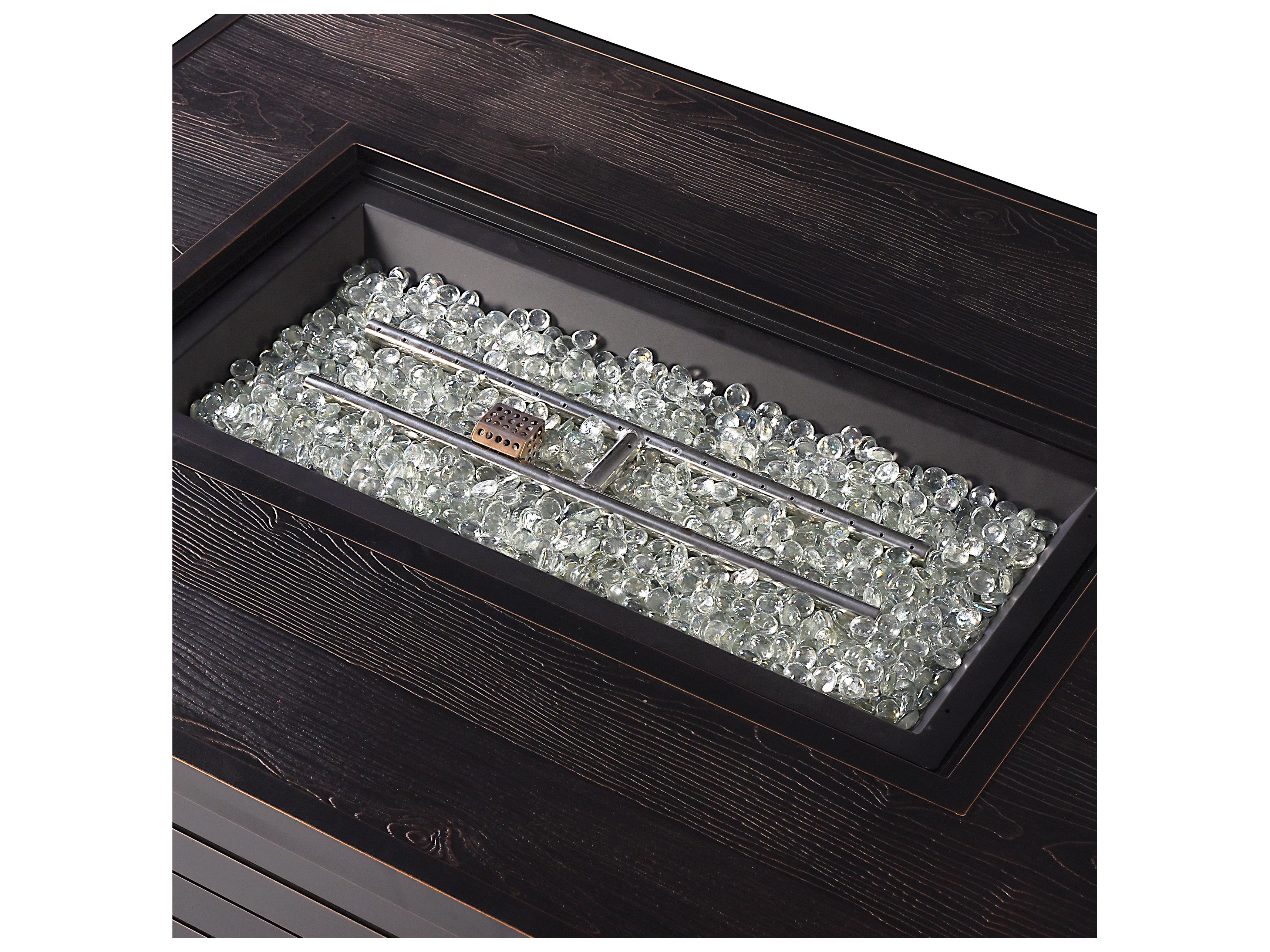 Oakland Living Rectangular Aluminum Propane Outdoor Fire Pit Table