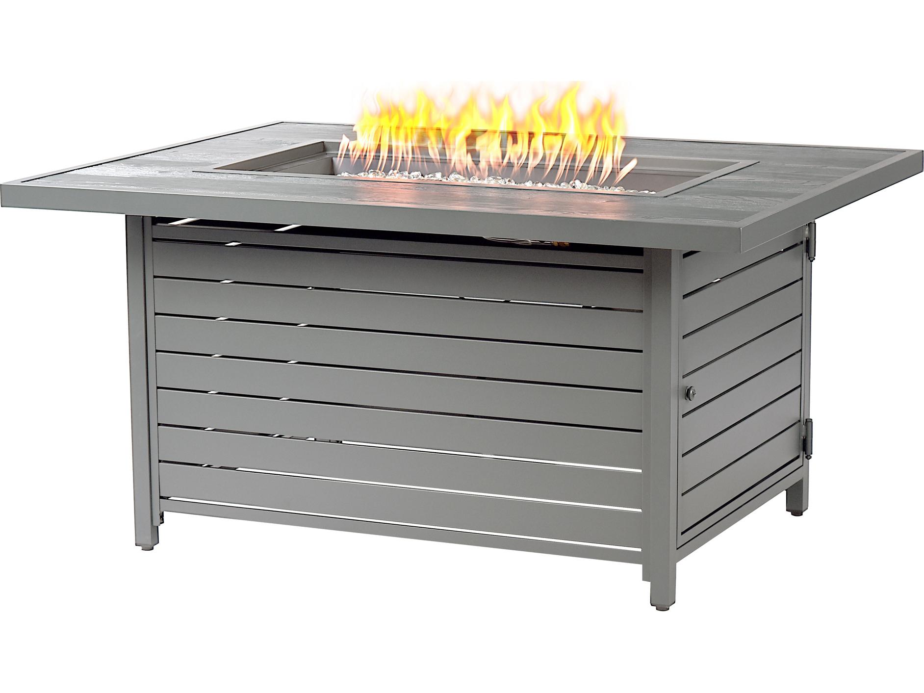 Oakland Living Rectangular Aluminum Propane Patio Fire Pit Table