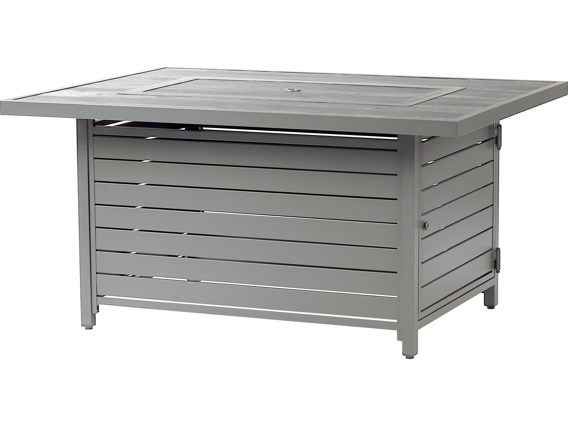 Oakland Living Rectangular Aluminum Propane Patio Fire Pit Table