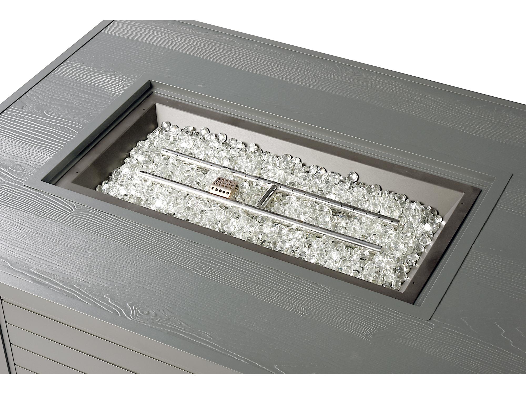 Oakland Living Rectangular Aluminum Propane Patio Fire Pit Table