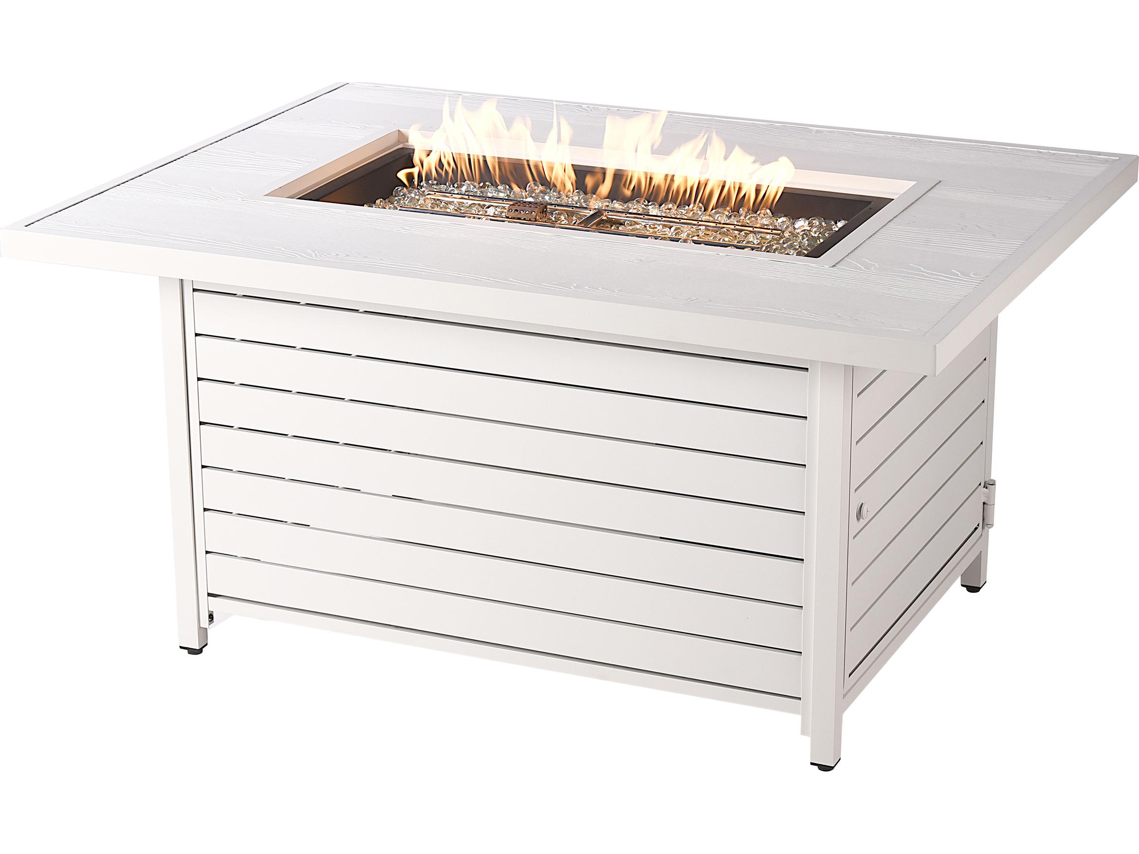 Oakland Living Rectangular Aluminum Propane Outdoor Fire Pit Table