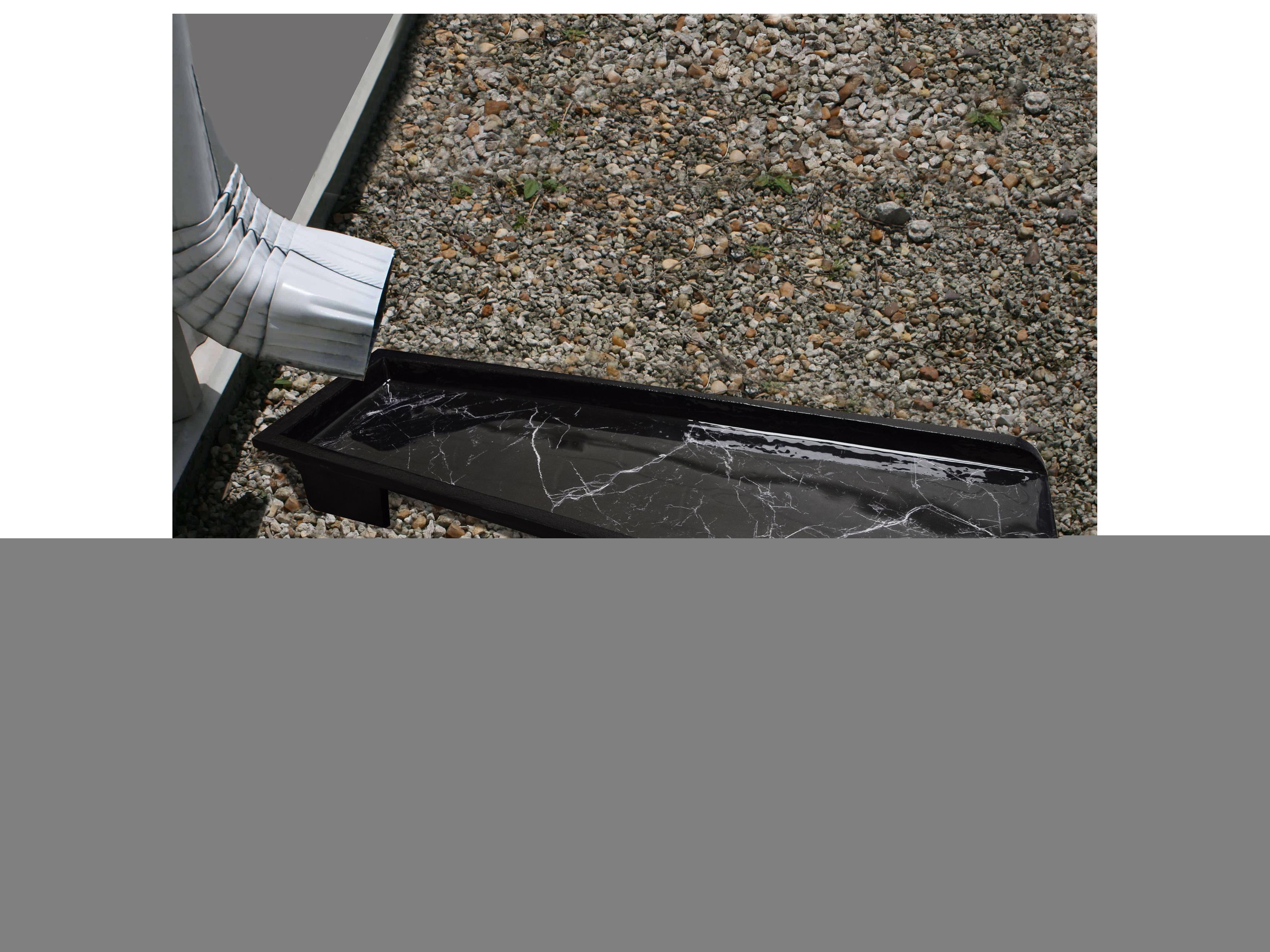Oakland Living Black Faux Marble Cast Aluminum Downspout Gutter 24'' Splash Block