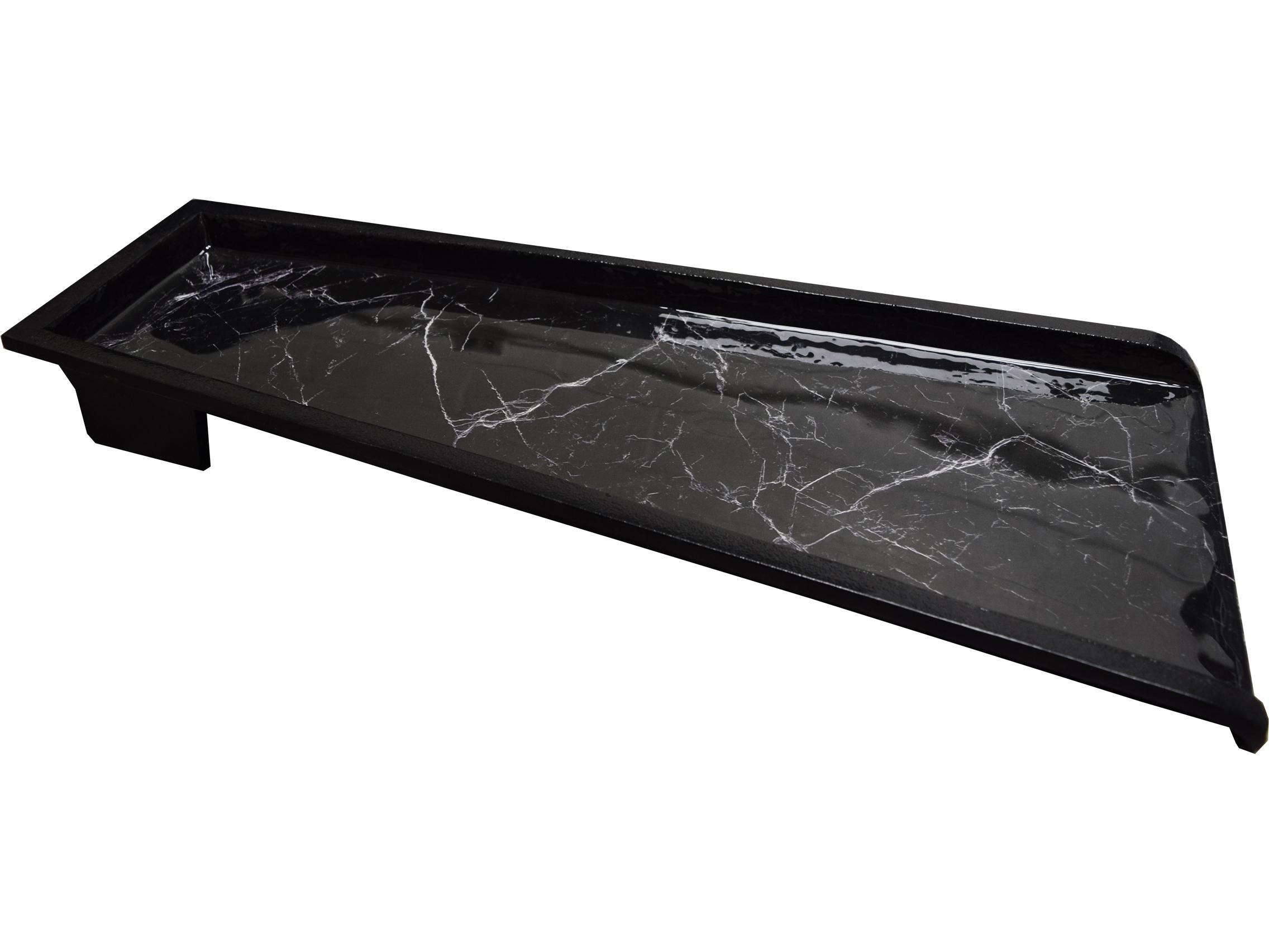 Oakland Living Black Faux Marble Cast Aluminum Downspout Gutter 24'' Splash Block